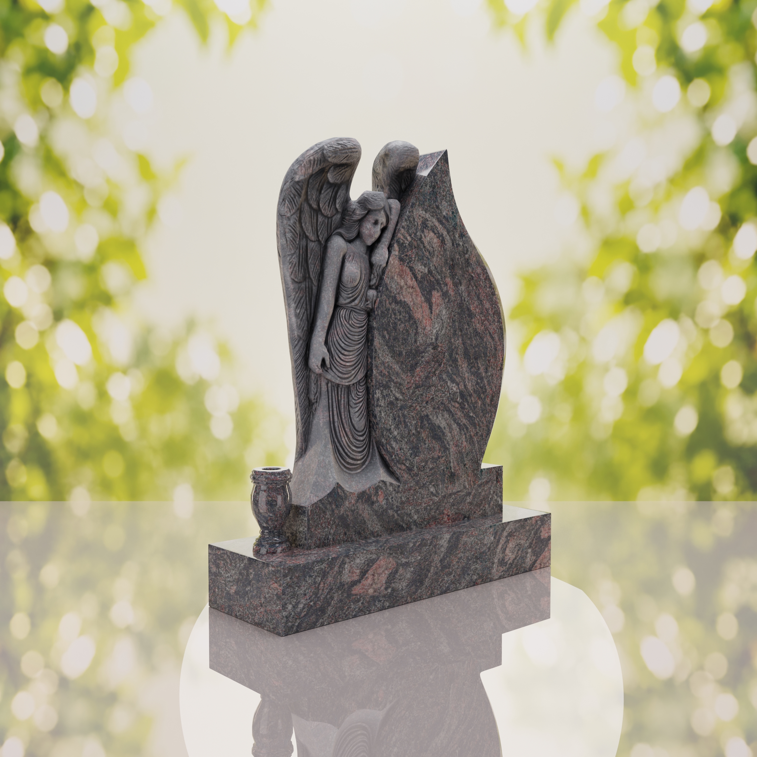 Angel Teardrop Upright Headstone thumbnail 4
