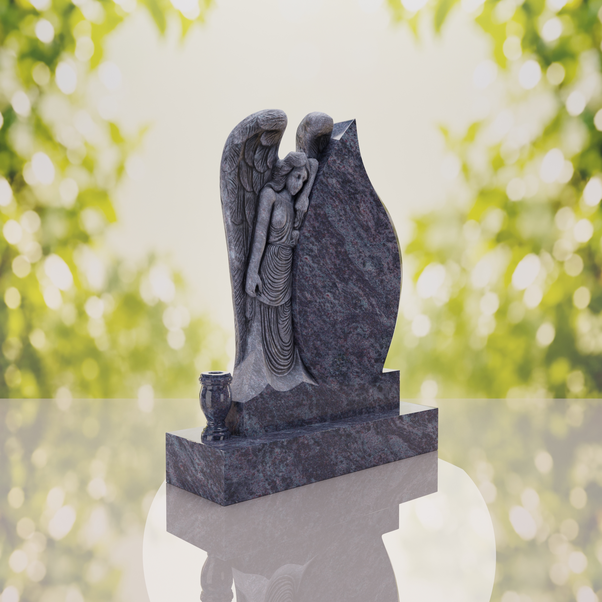 Angel Teardrop Upright Headstone thumbnail 7