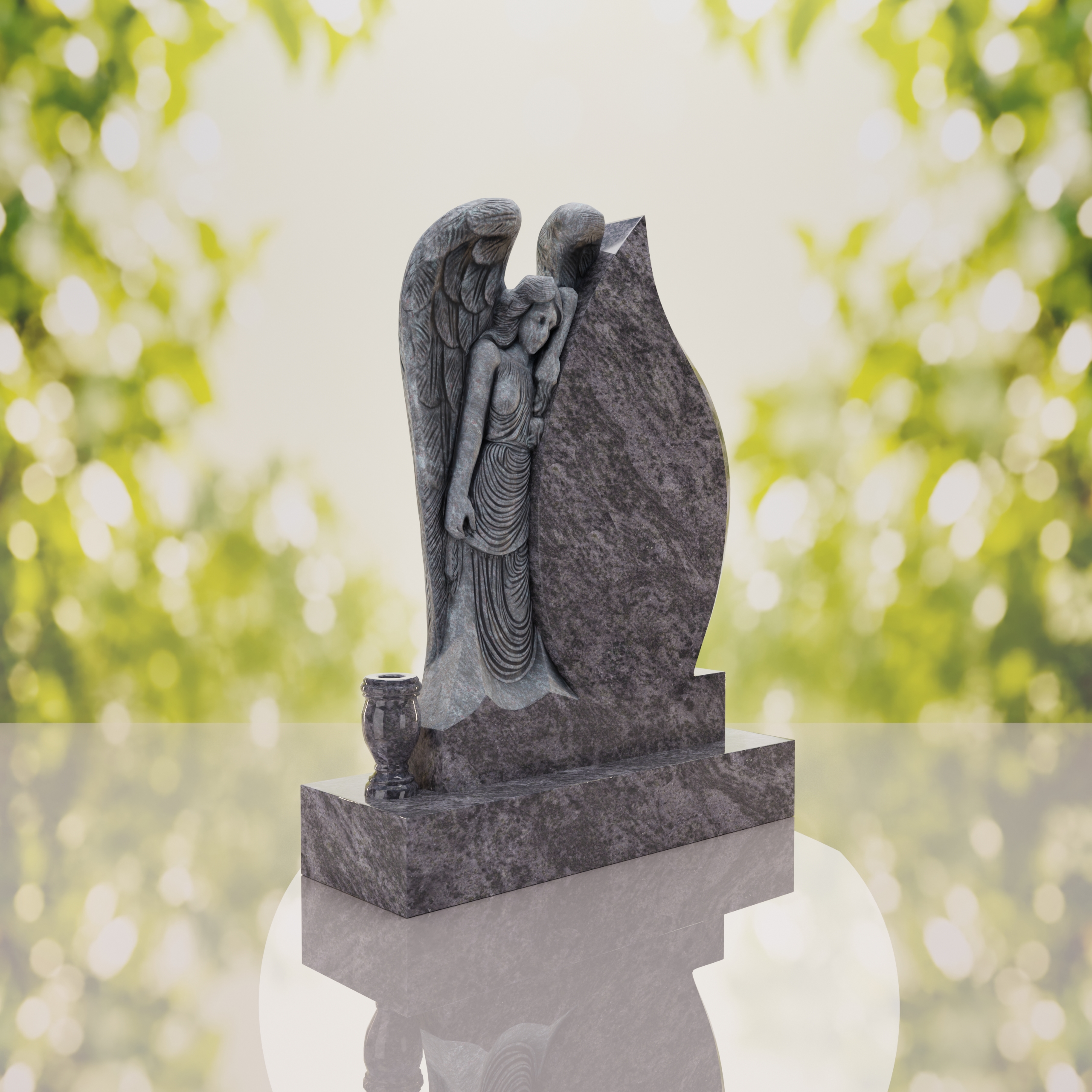 Angel Teardrop Upright Headstone thumbnail 10