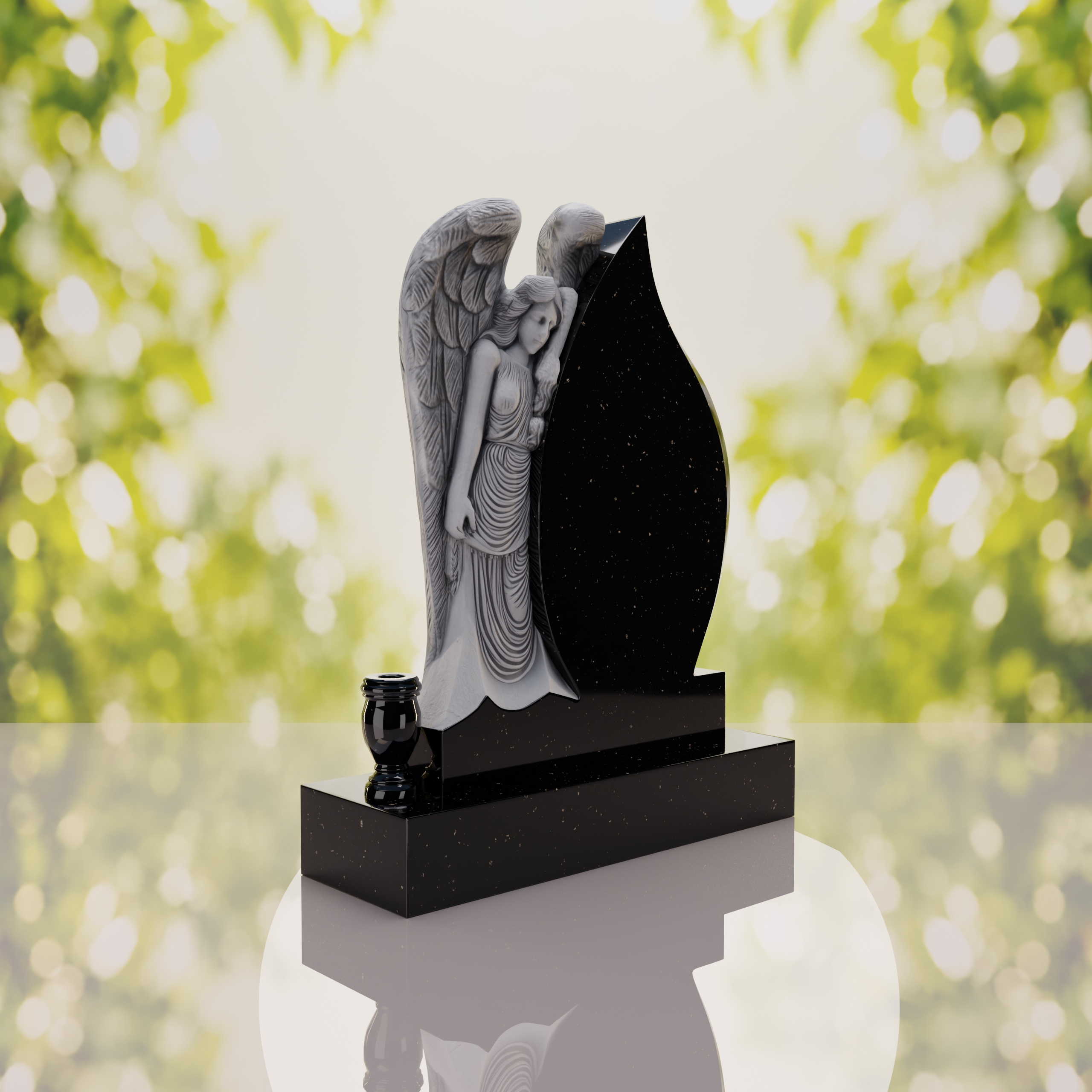 Angel Teardrop Upright Headstone thumbnail 13