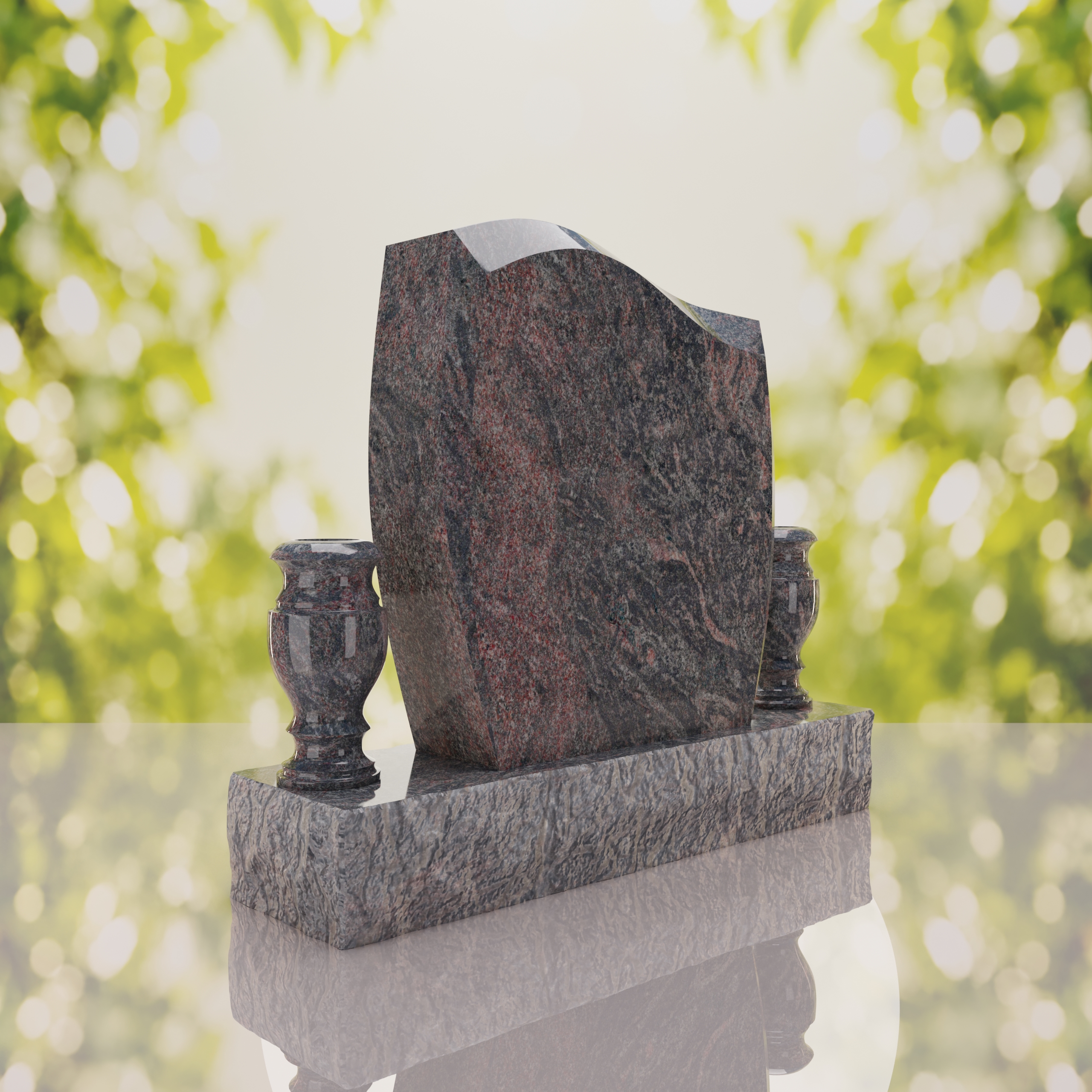 Wave Upright Headstone thumbnail 5