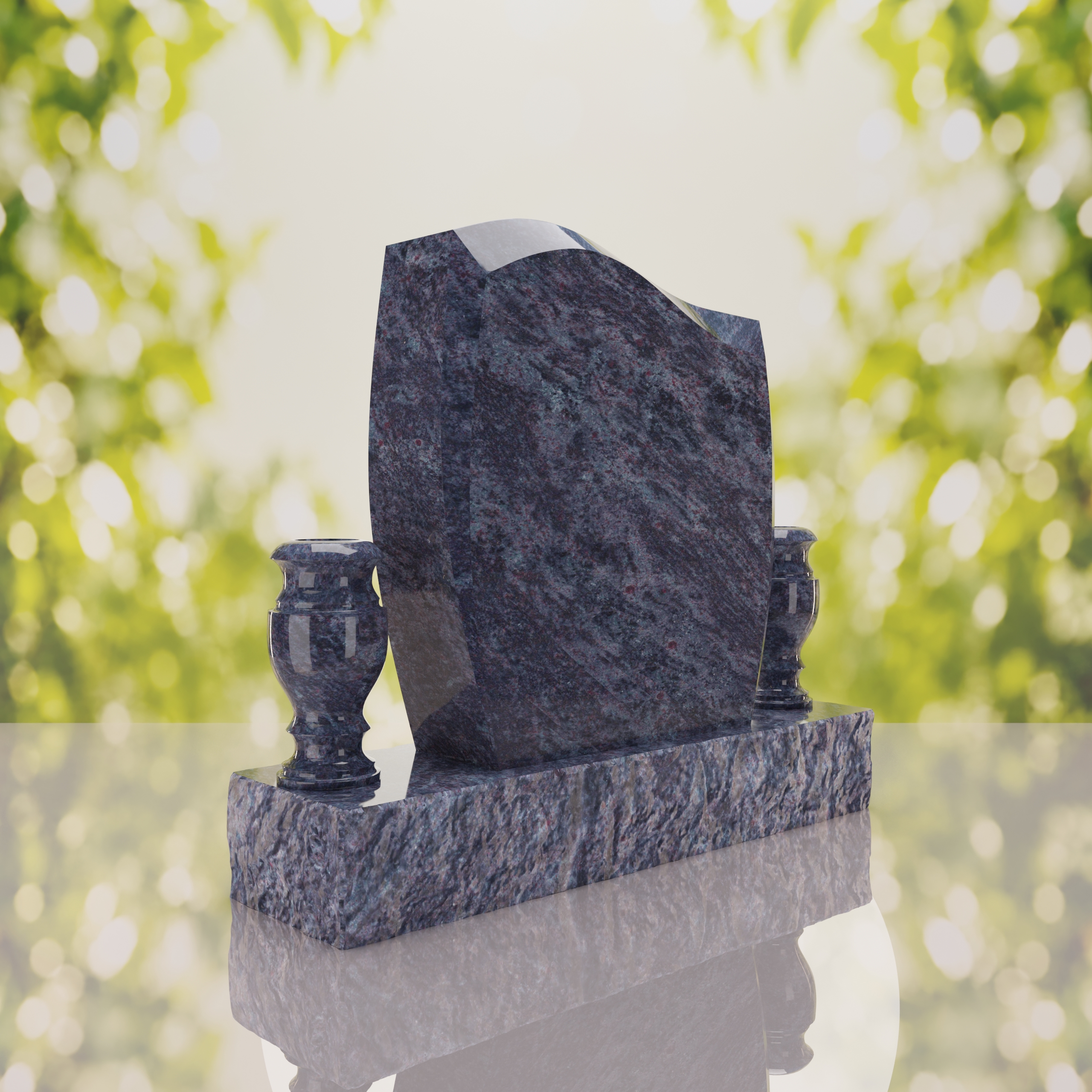 Wave Upright Headstone thumbnail 13
