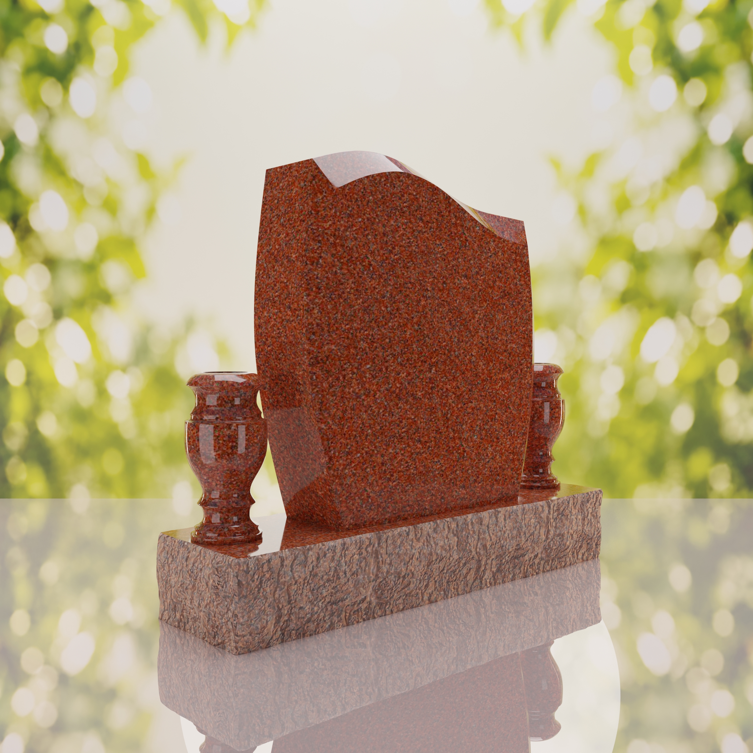 Wave Upright Headstone thumbnail 2
