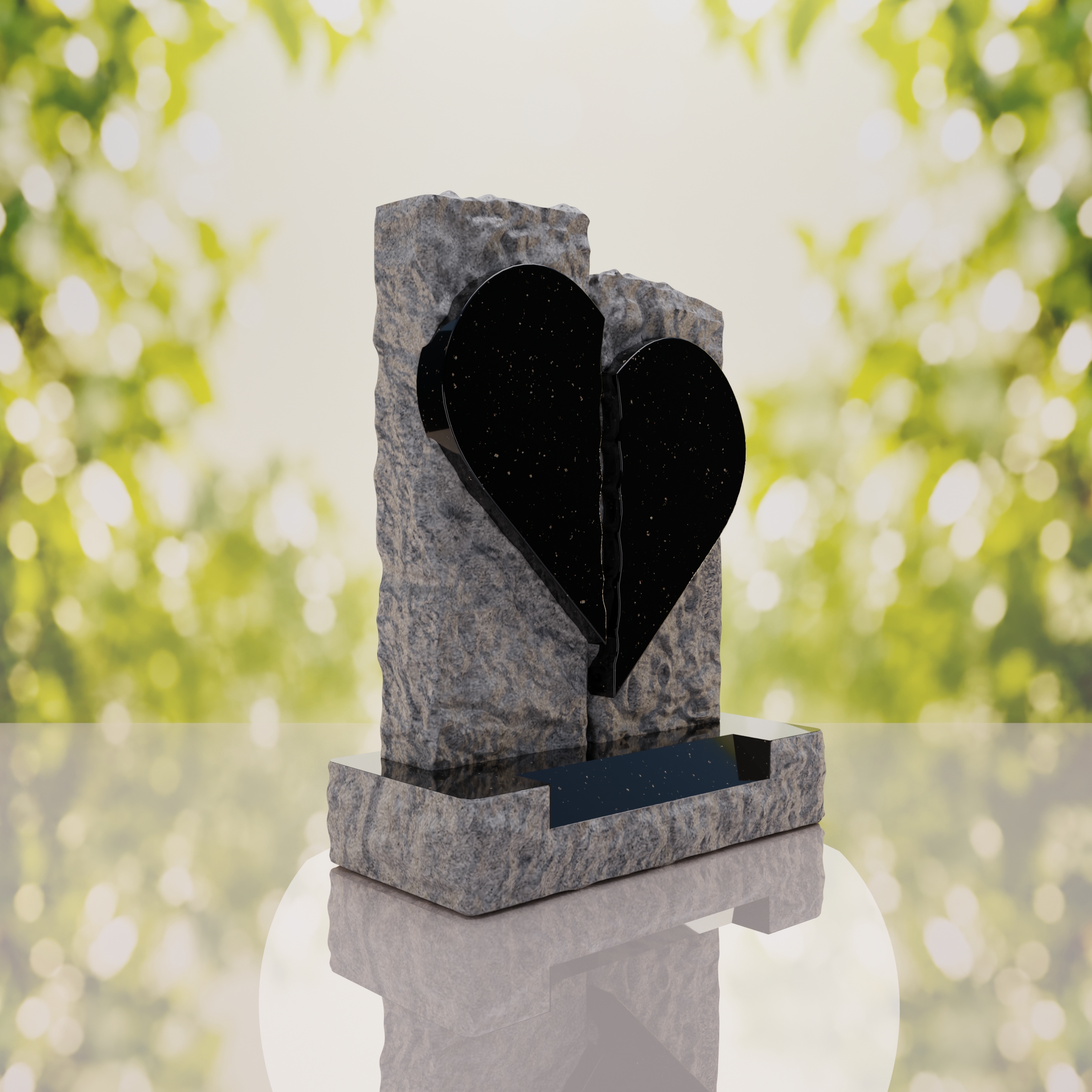 Broken Heart Companion Headstone thumbnail 5