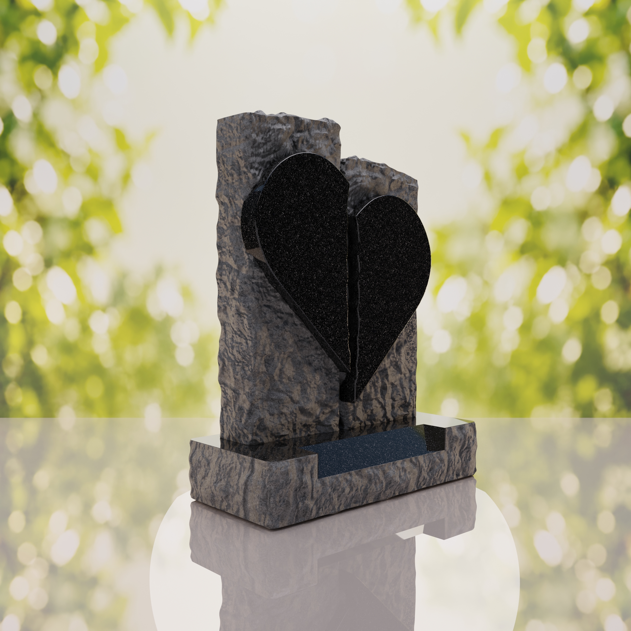 Broken Heart Companion Headstone thumbnail 11