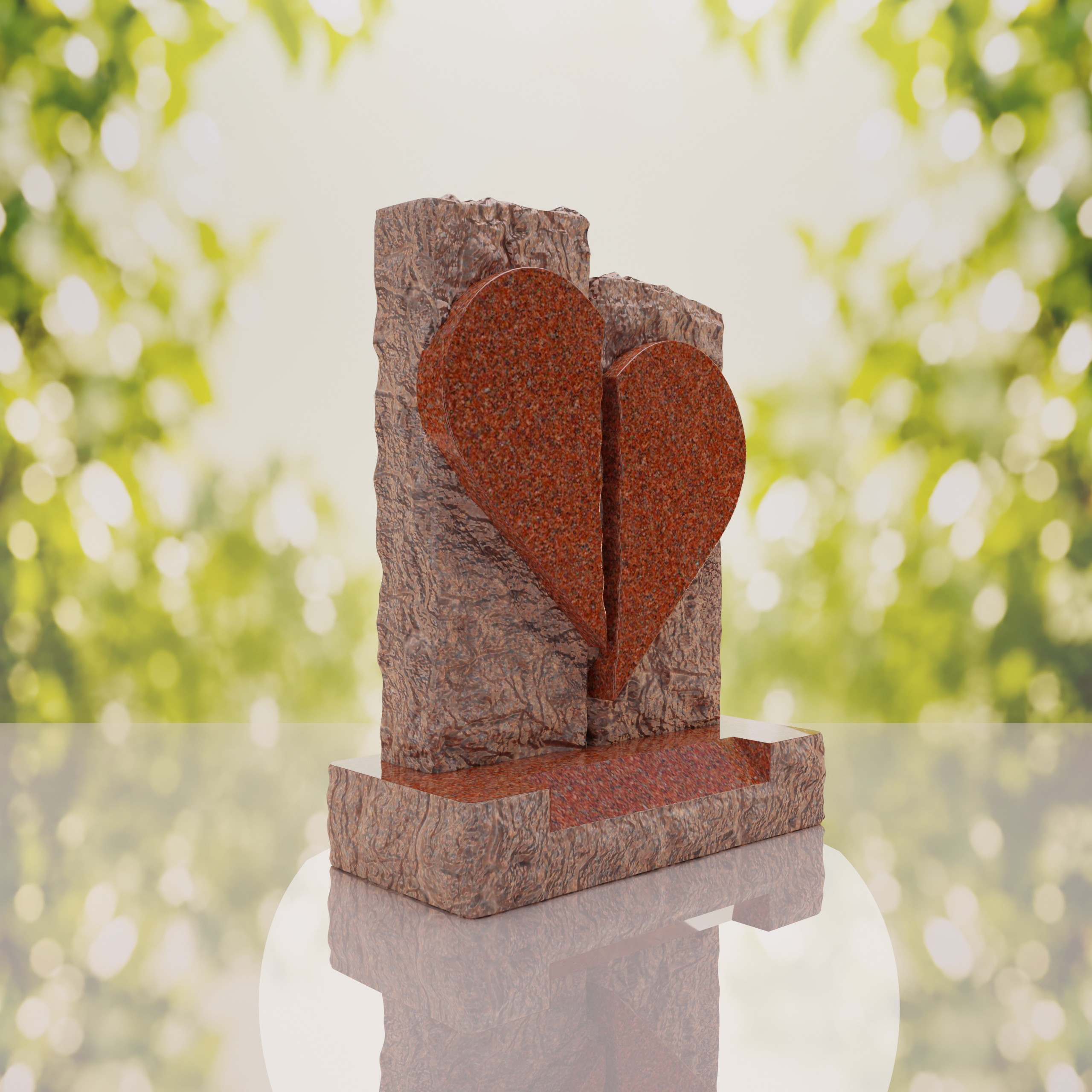 Broken Heart Companion Headstone thumbnail 14