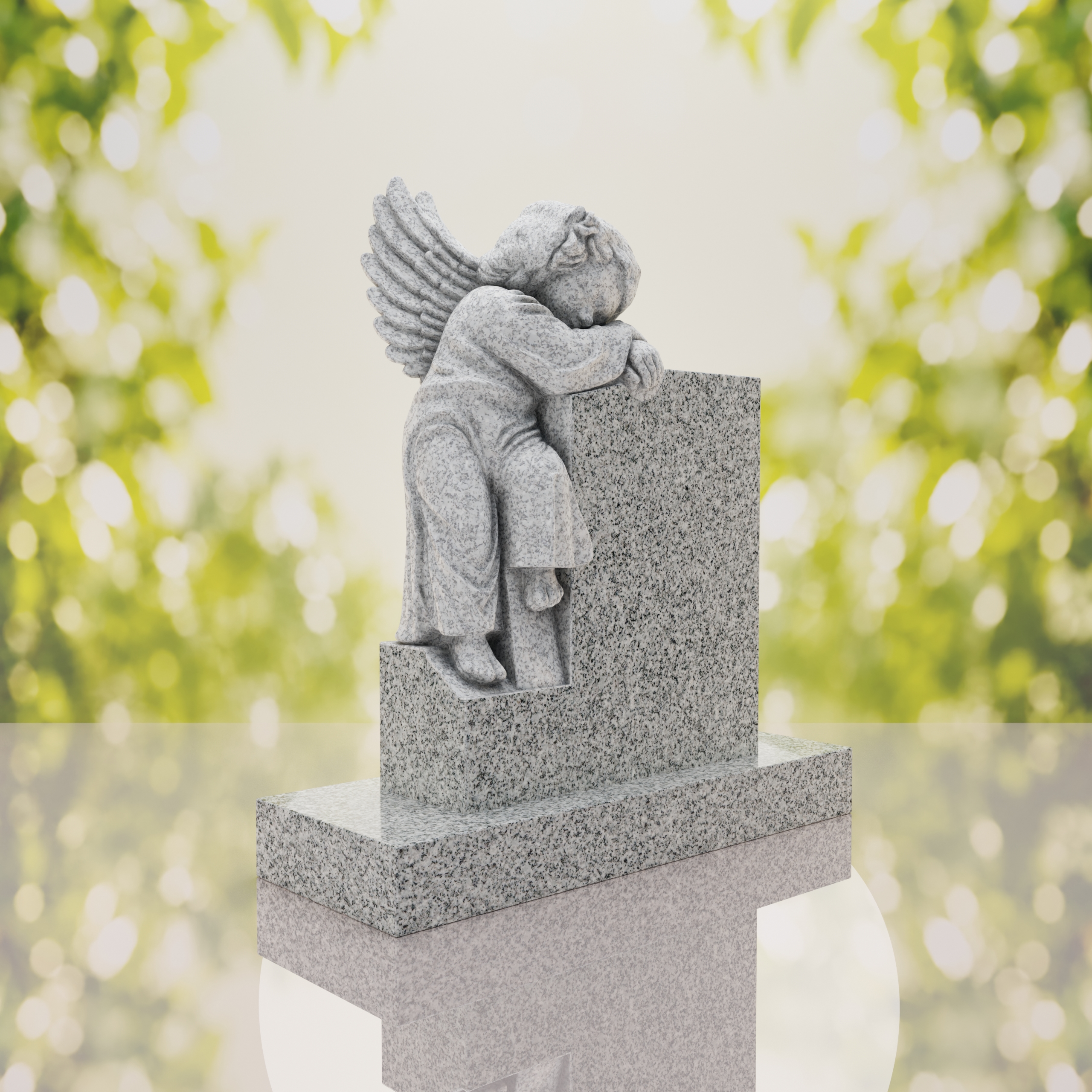 Sleeping Angel Upright Headstone thumbnail 7