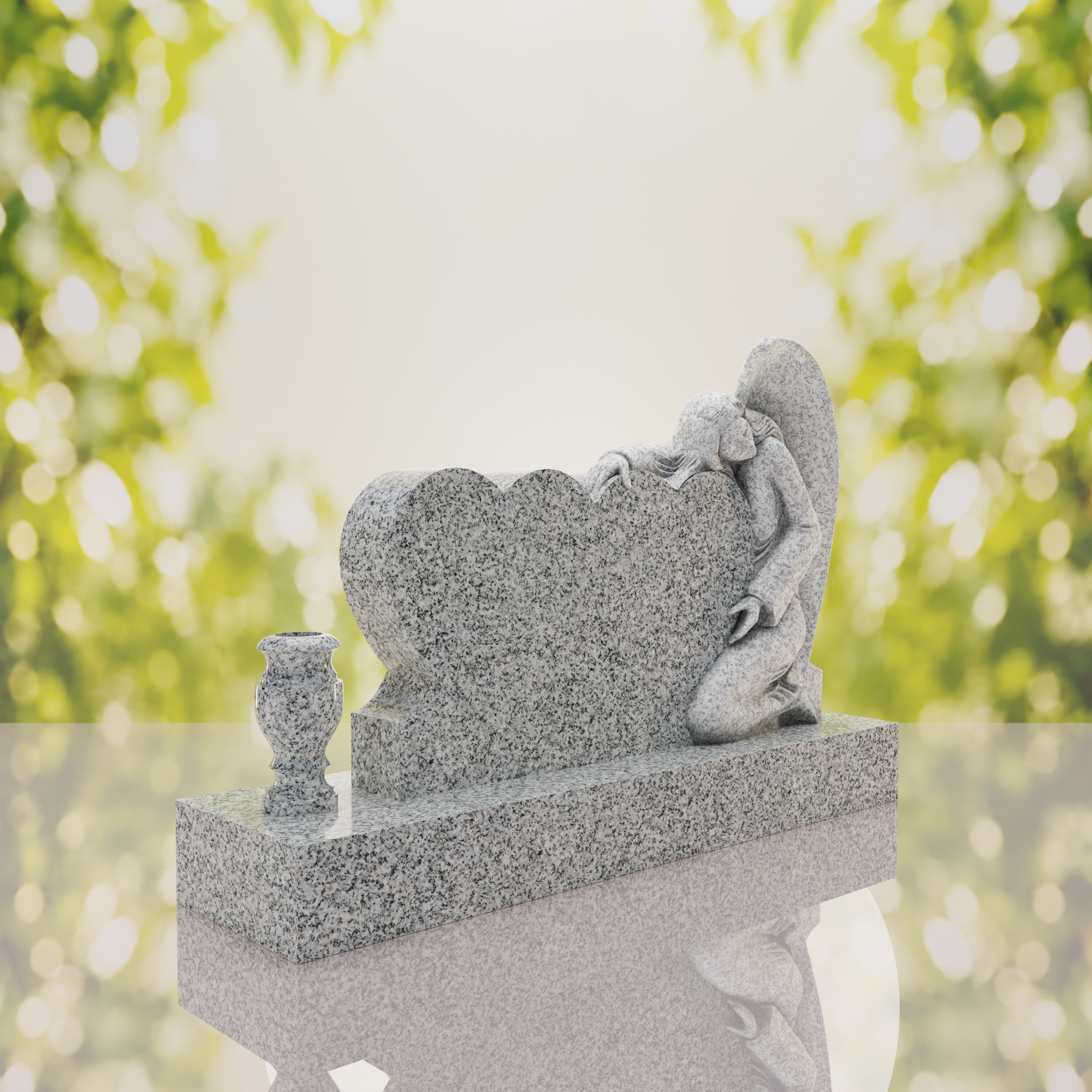 Angel Companion Heart Headstone thumbnail 7