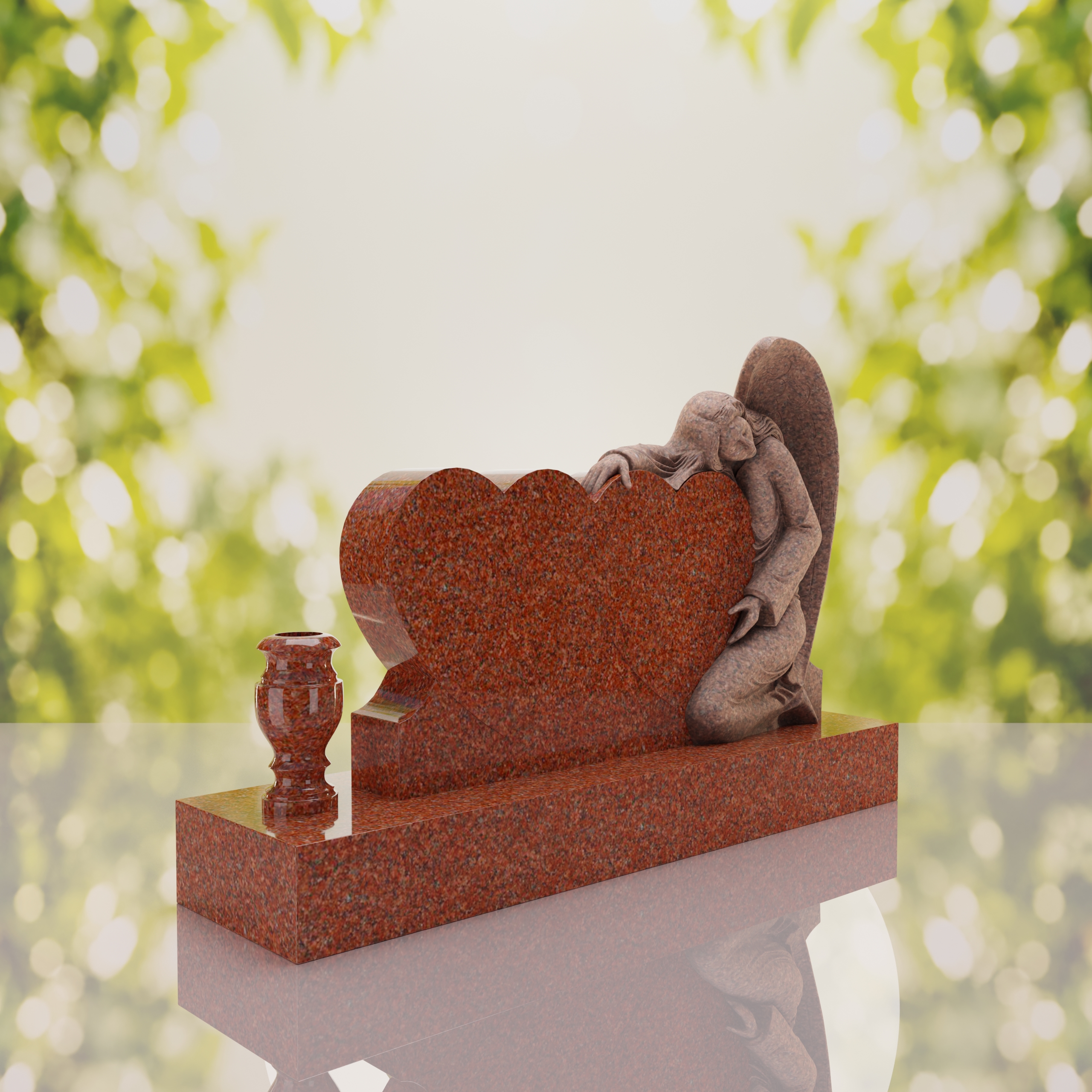 Angel Companion Heart Headstone thumbnail 13