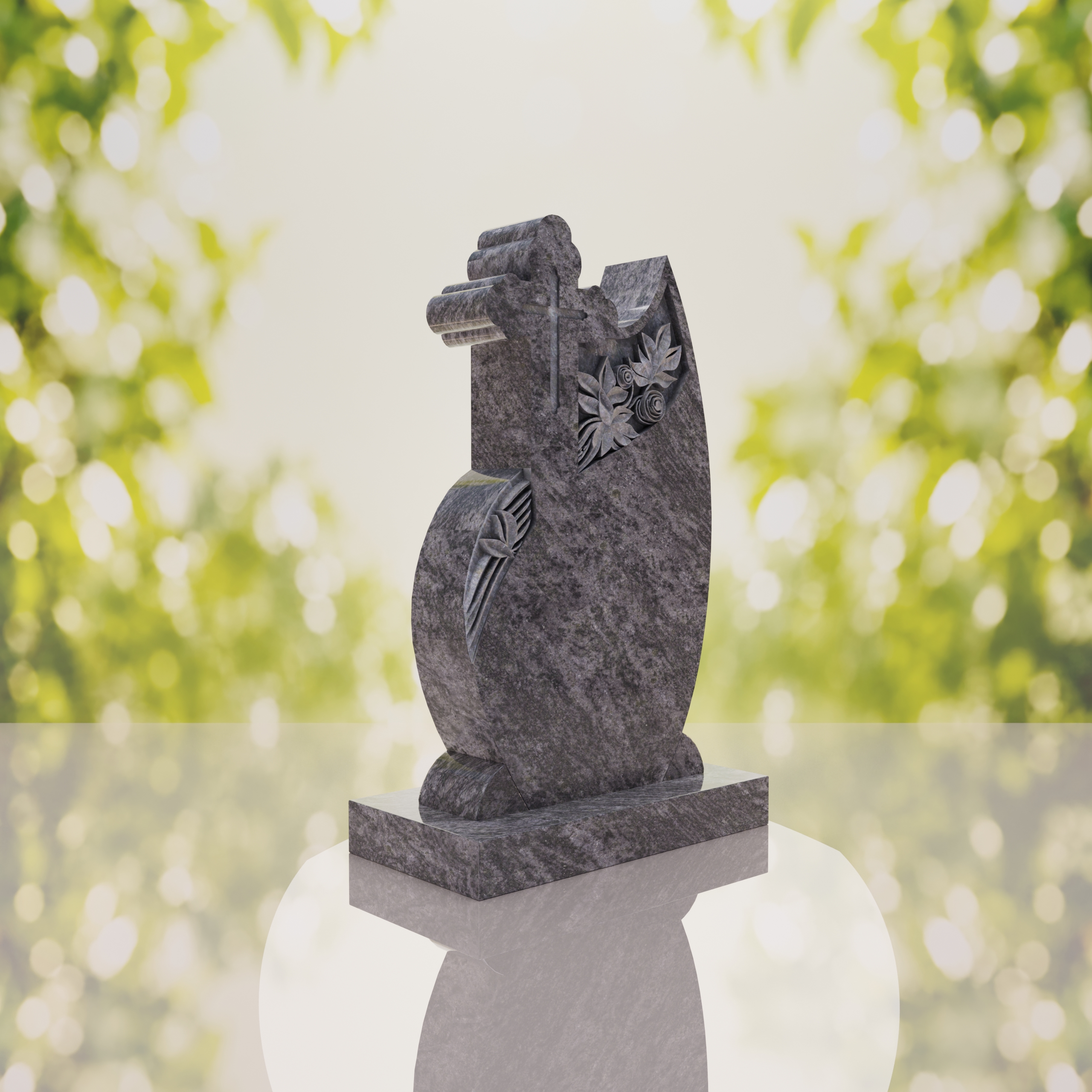 Orthodox Cross Teardrop Headstone thumbnail 3