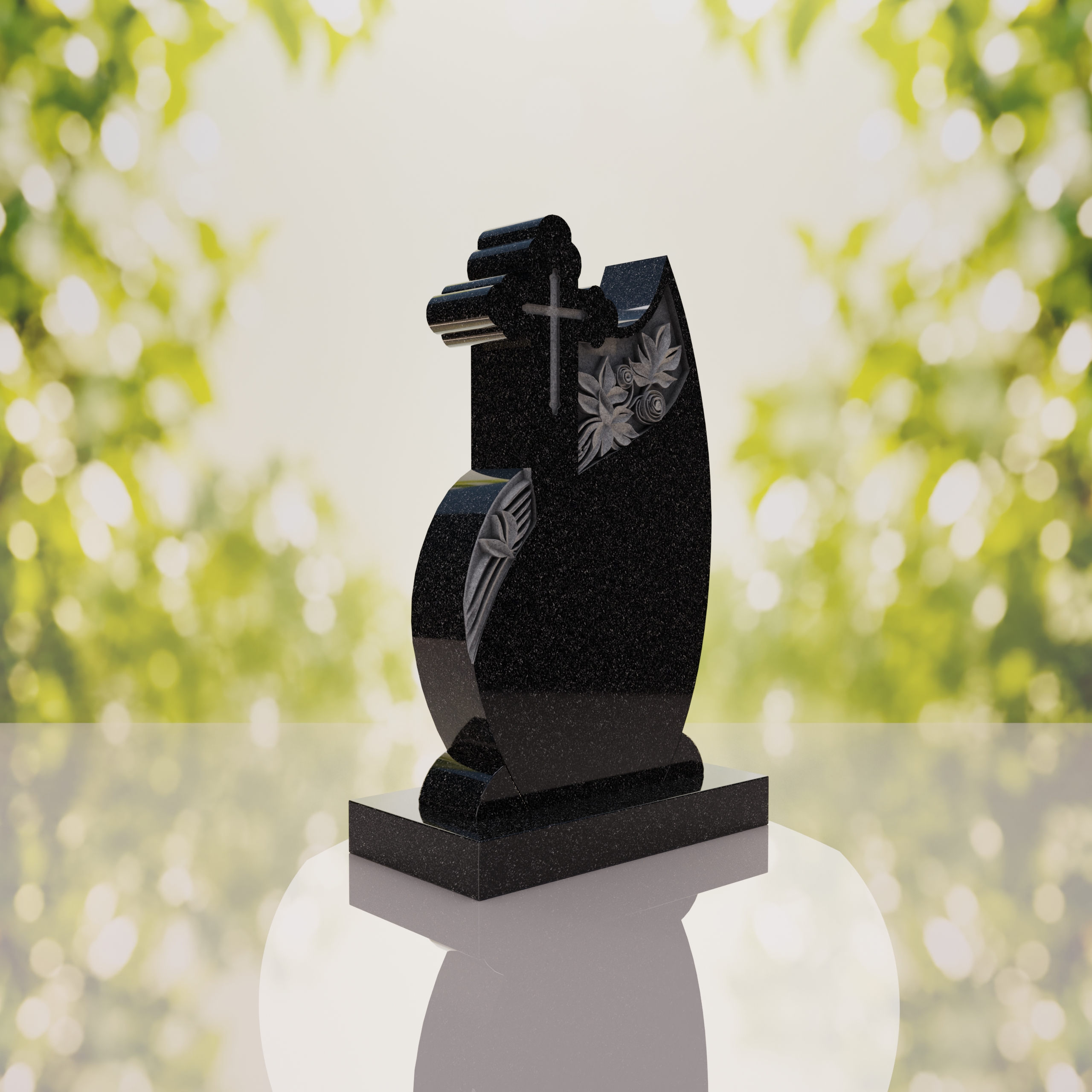 Orthodox Cross Teardrop Headstone thumbnail 11