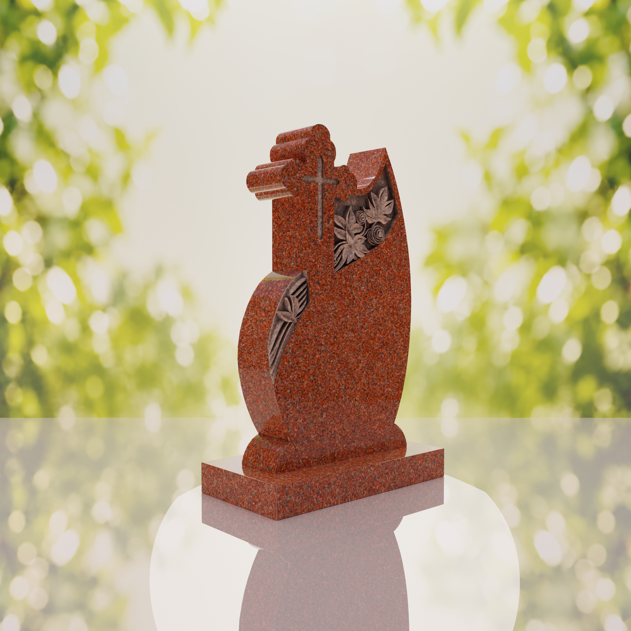 Orthodox Cross Teardrop Headstone thumbnail 14