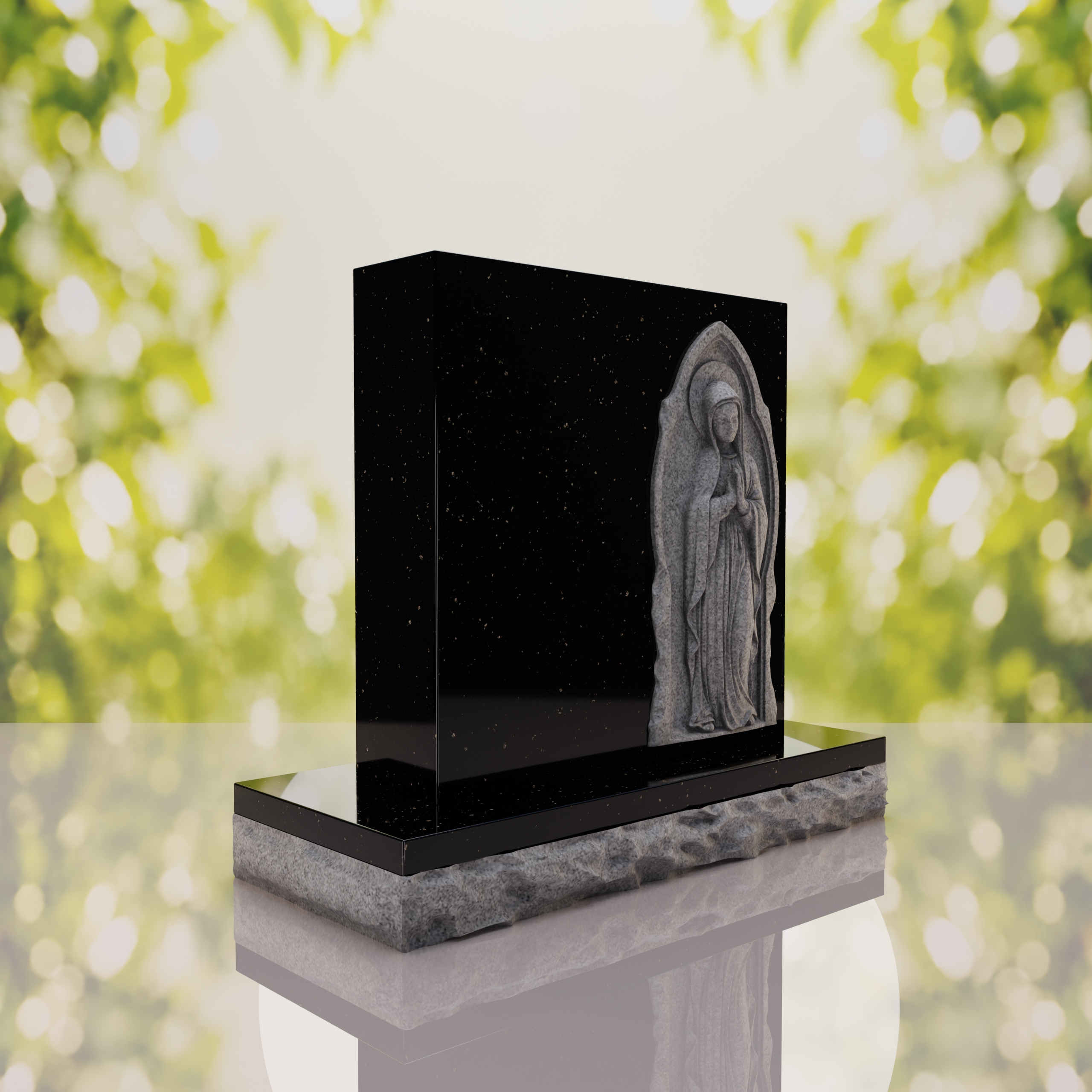 Praying Madonna Memorial Headstone thumbnail 5