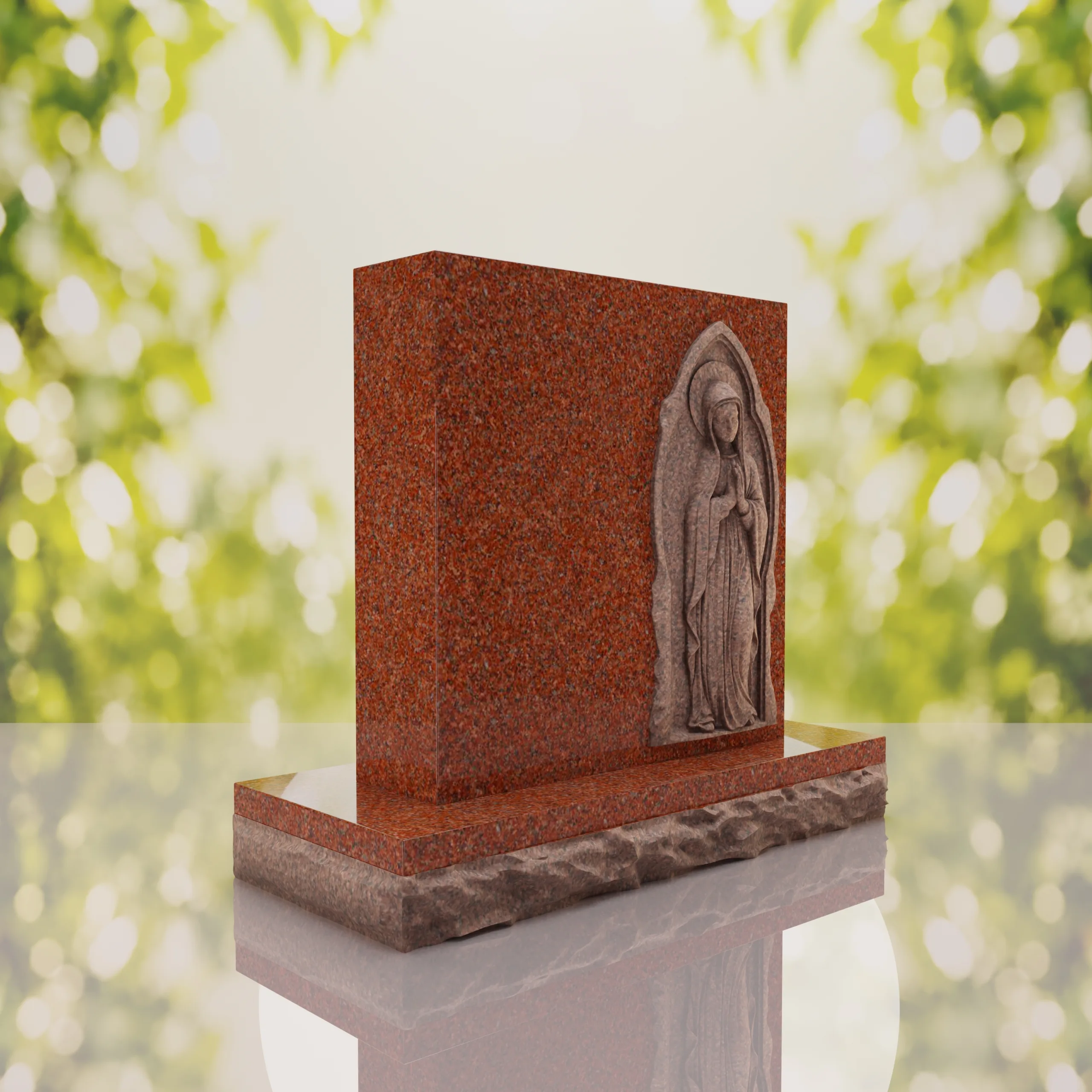 Praying Madonna Memorial Headstone