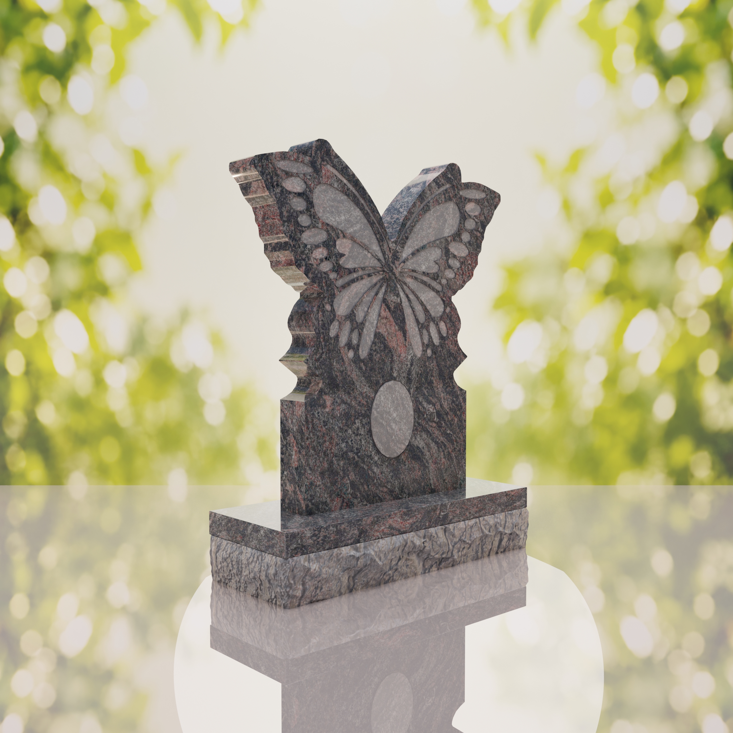 Butterfly Shape Granite Headstone thumbnail 5