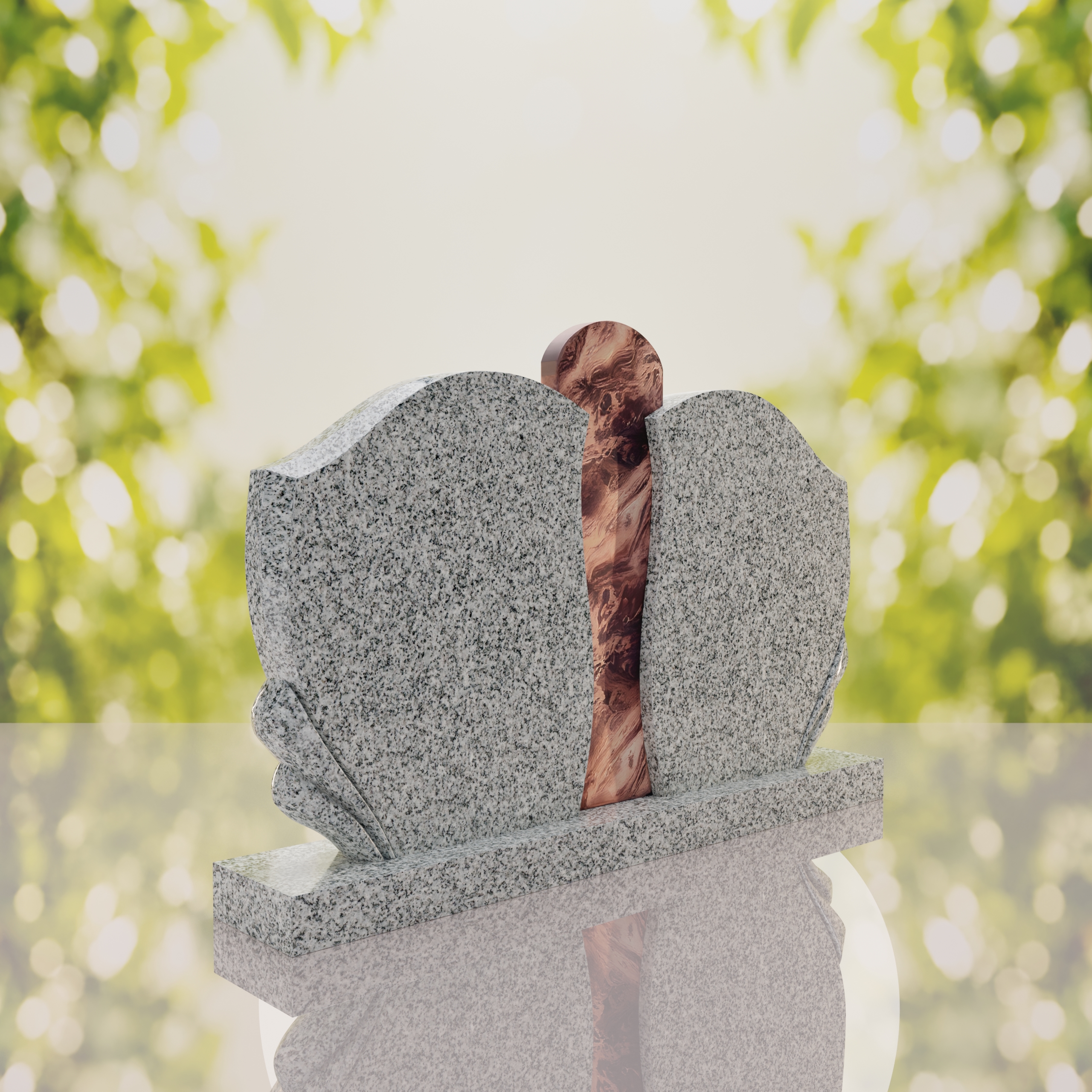 Sculpted Curved Companion Upright Granite Headstone thumbnail 8