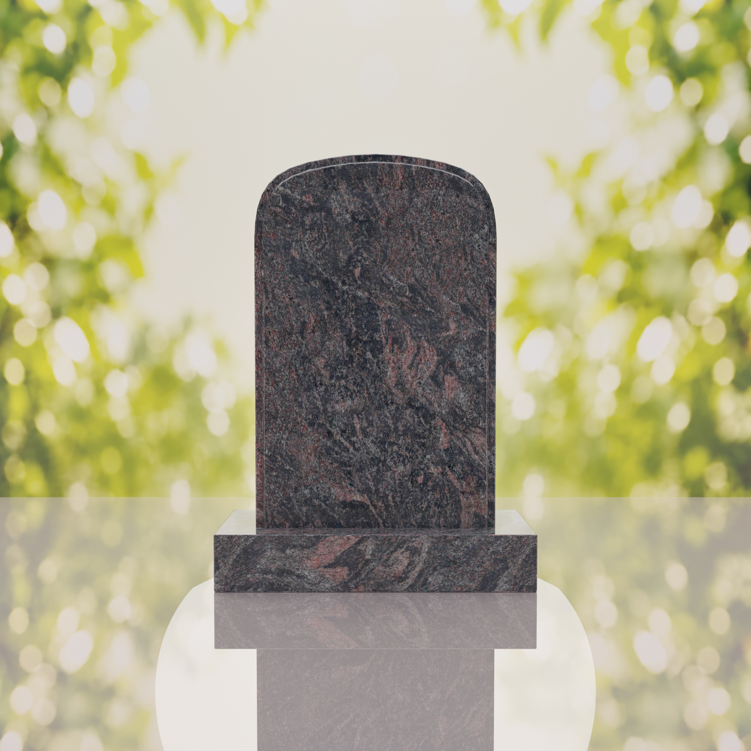 Classic Rounded Top Granite Headstone thumbnail 5