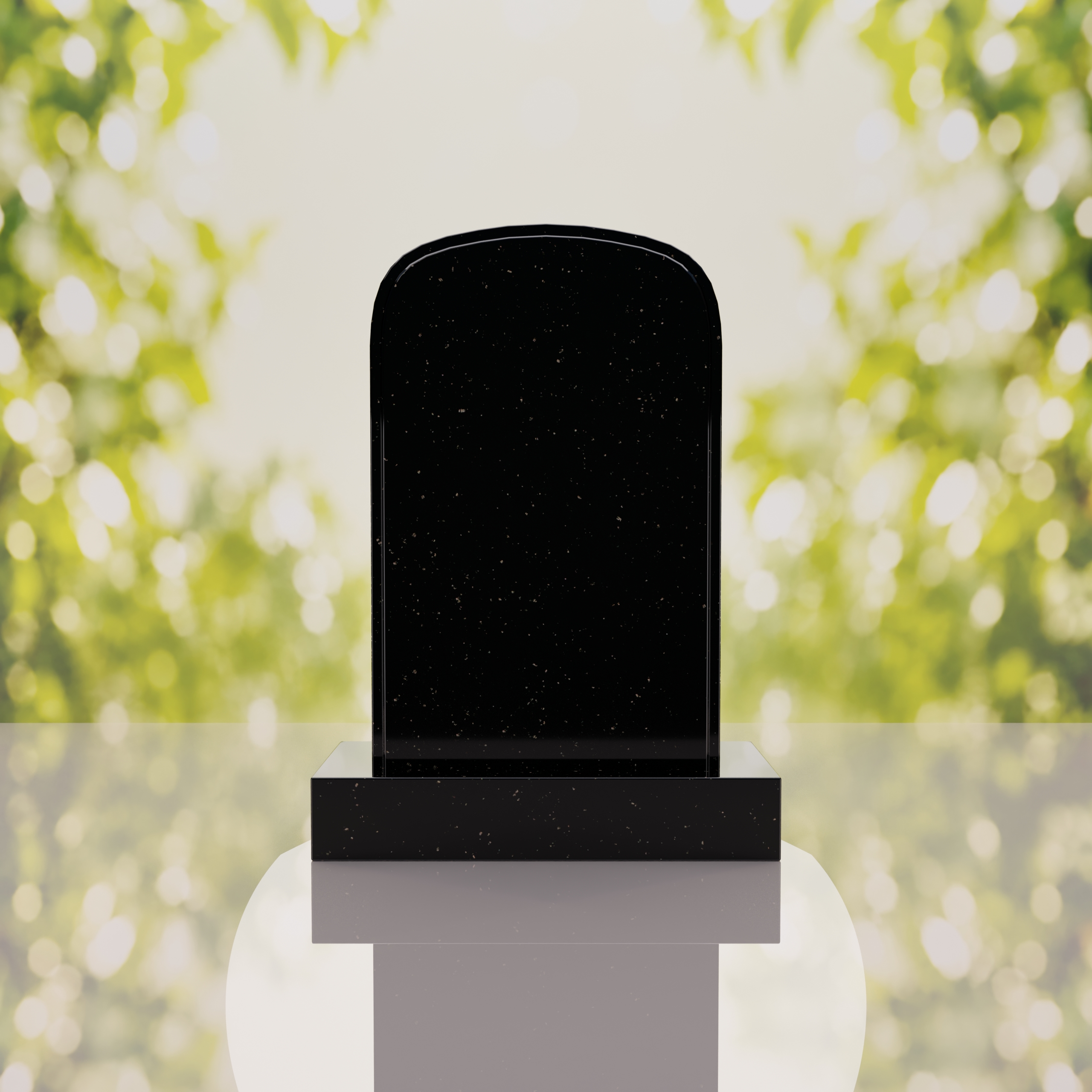 Classic Rounded Top Granite Headstone thumbnail 14