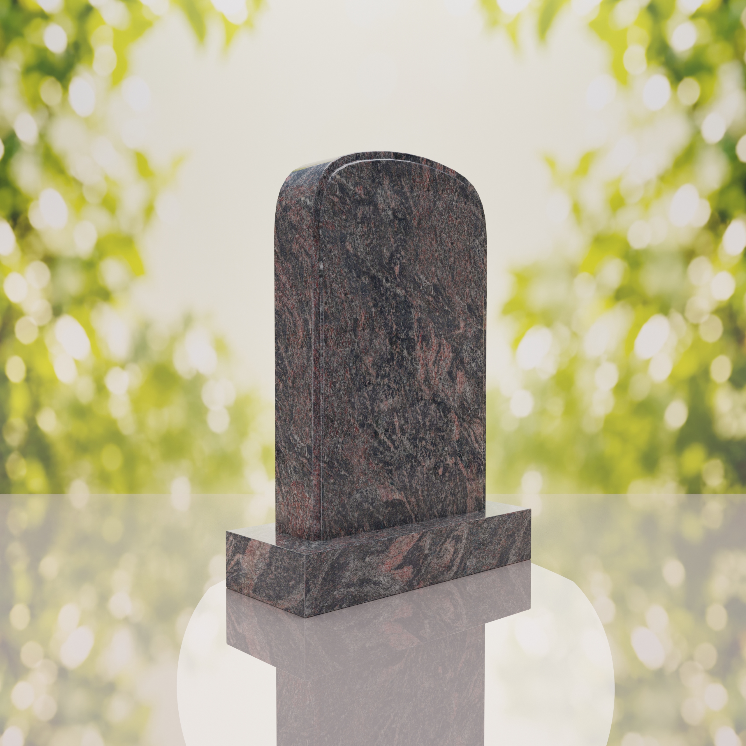 Classic Rounded Top Granite Headstone thumbnail 4
