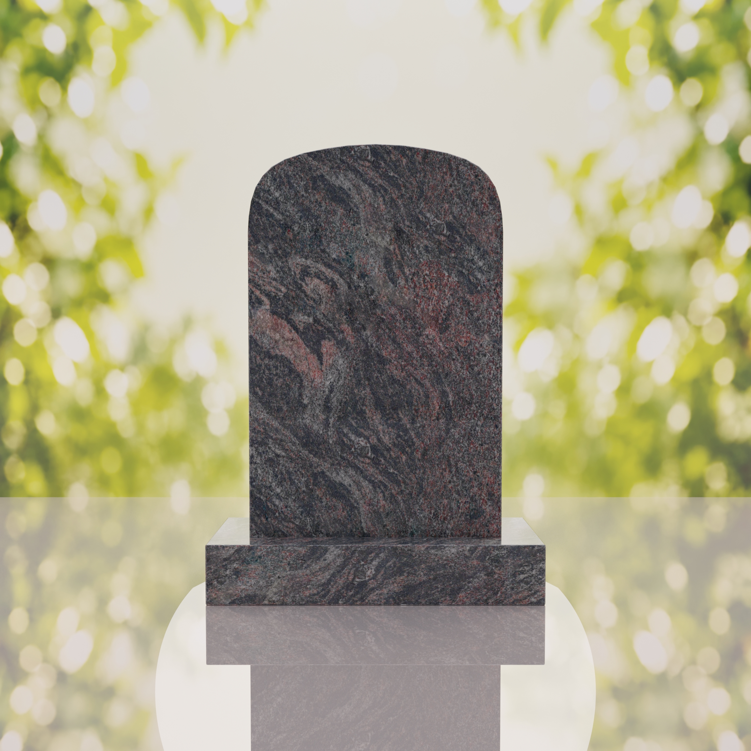 Classic Rounded Top Granite Headstone thumbnail 6