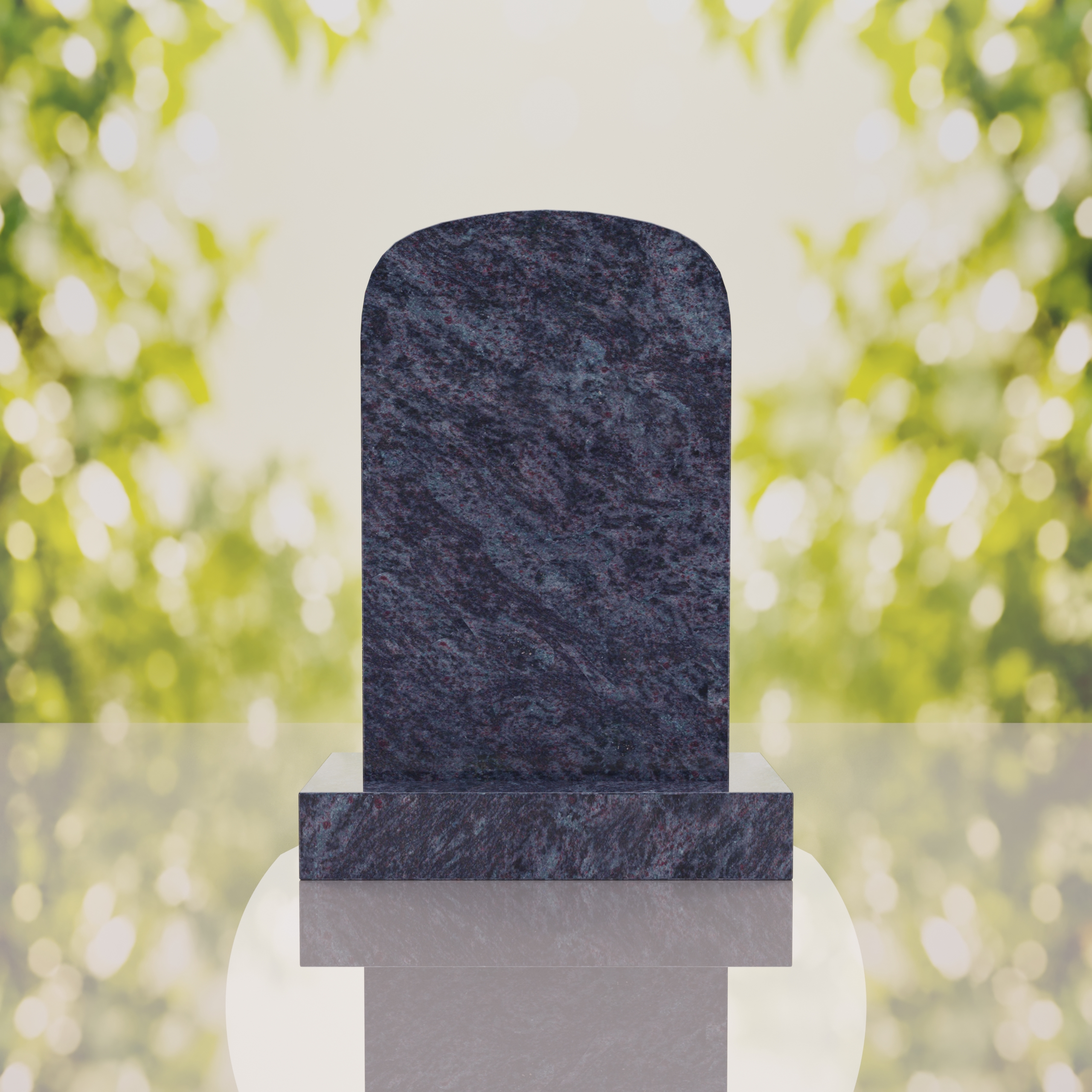 Classic Rounded Top Granite Headstone thumbnail 9