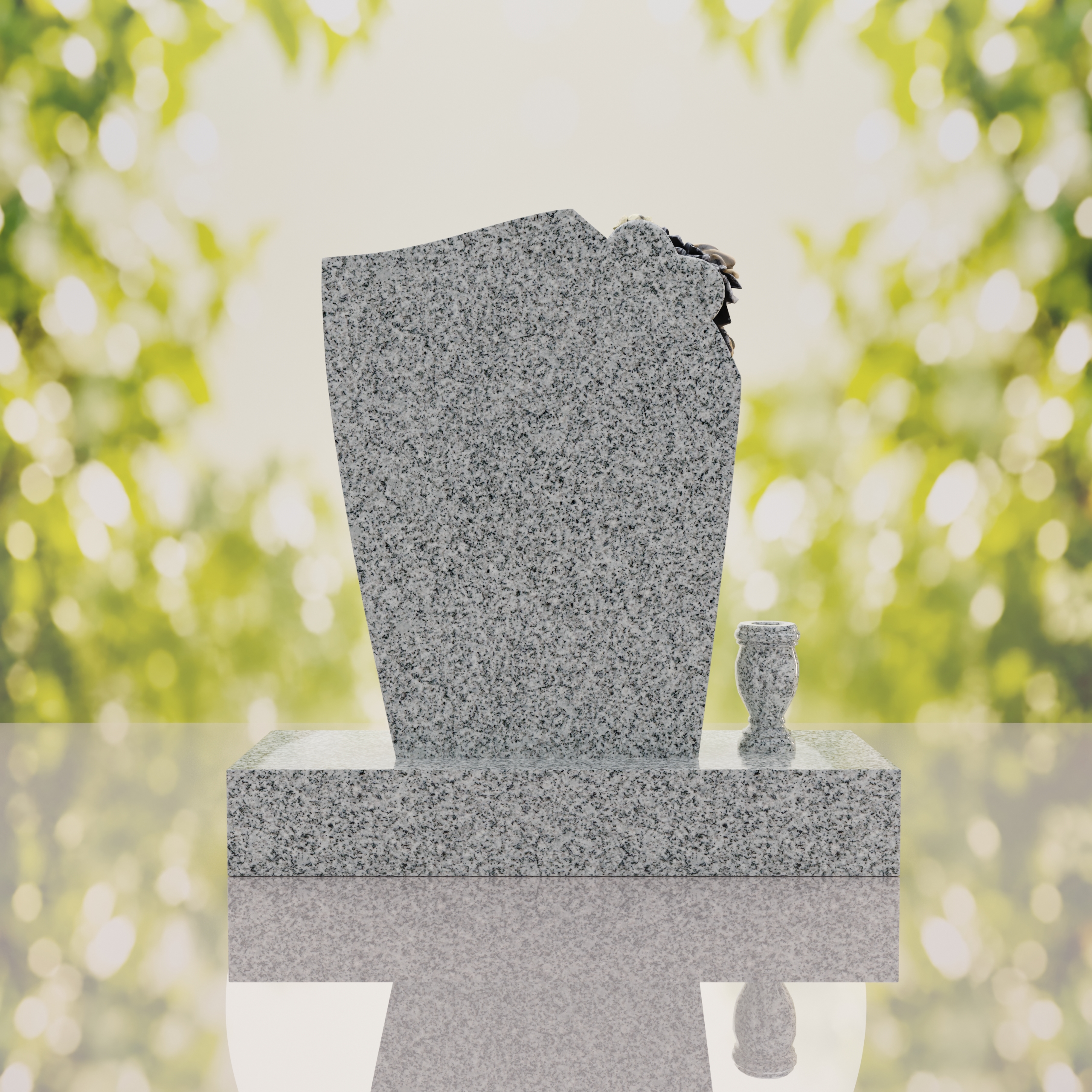 Floral Heart Shape Granite Headstone thumbnail 7