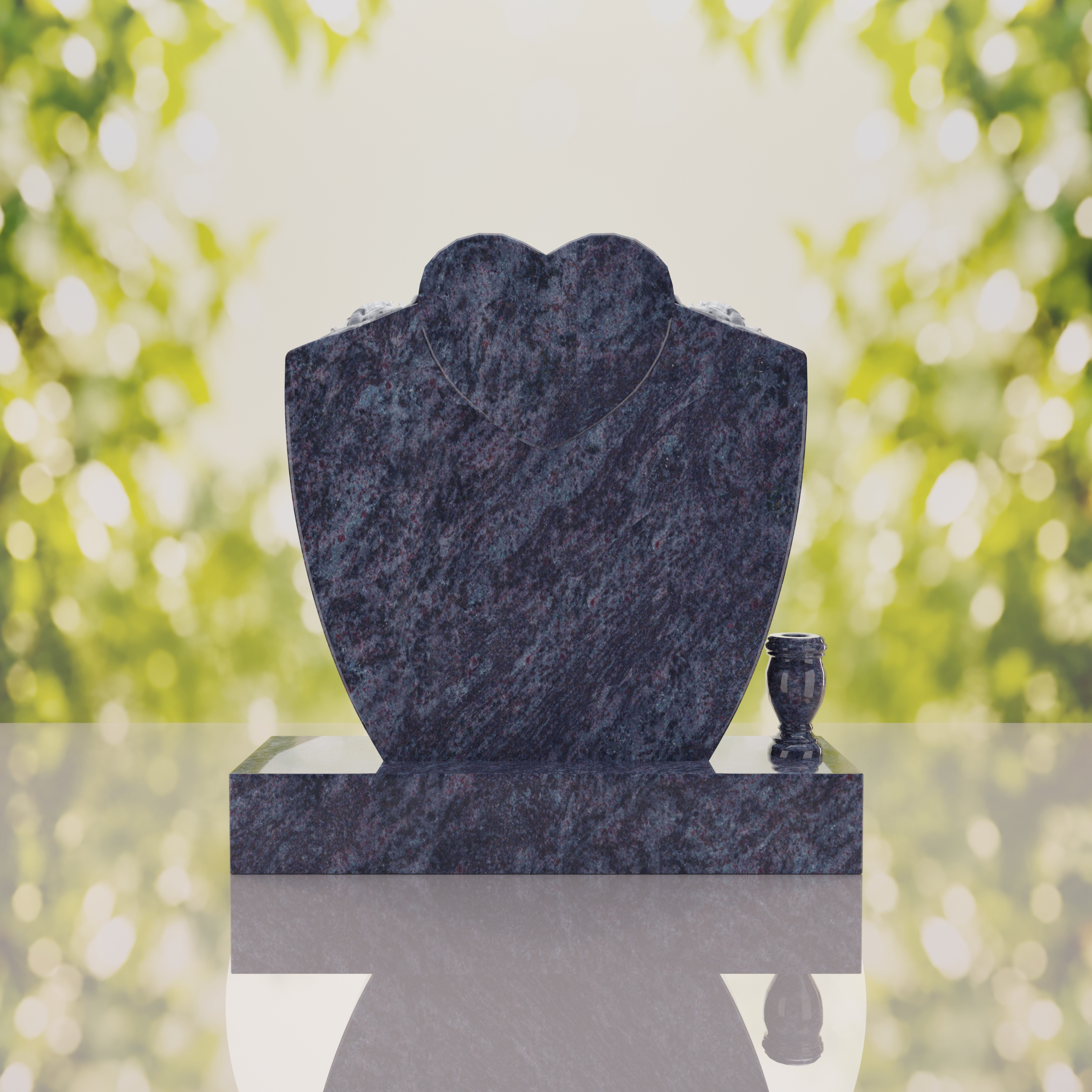Heart & Roses Granite Headstone thumbnail 9