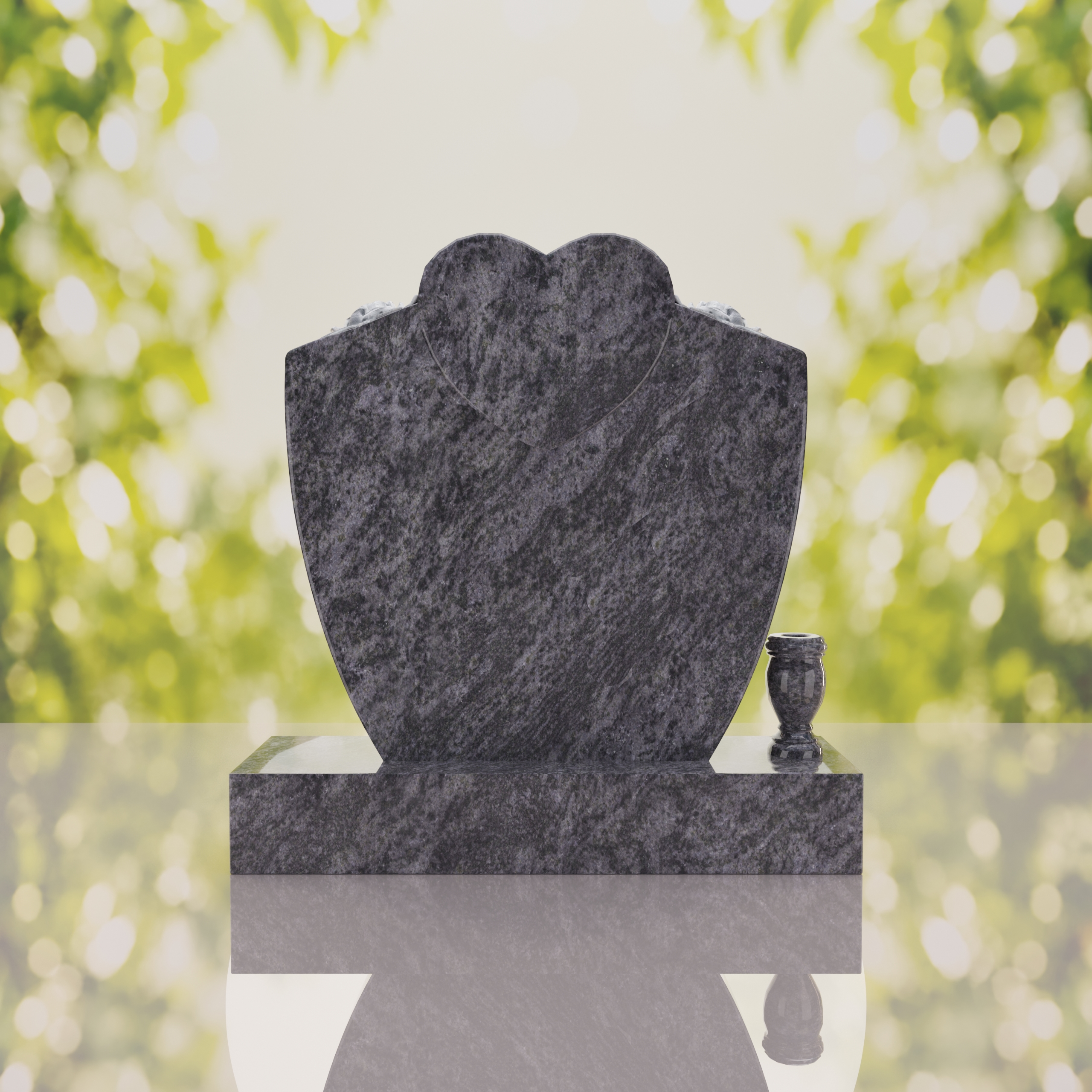 Heart & Roses Granite Headstone thumbnail 12