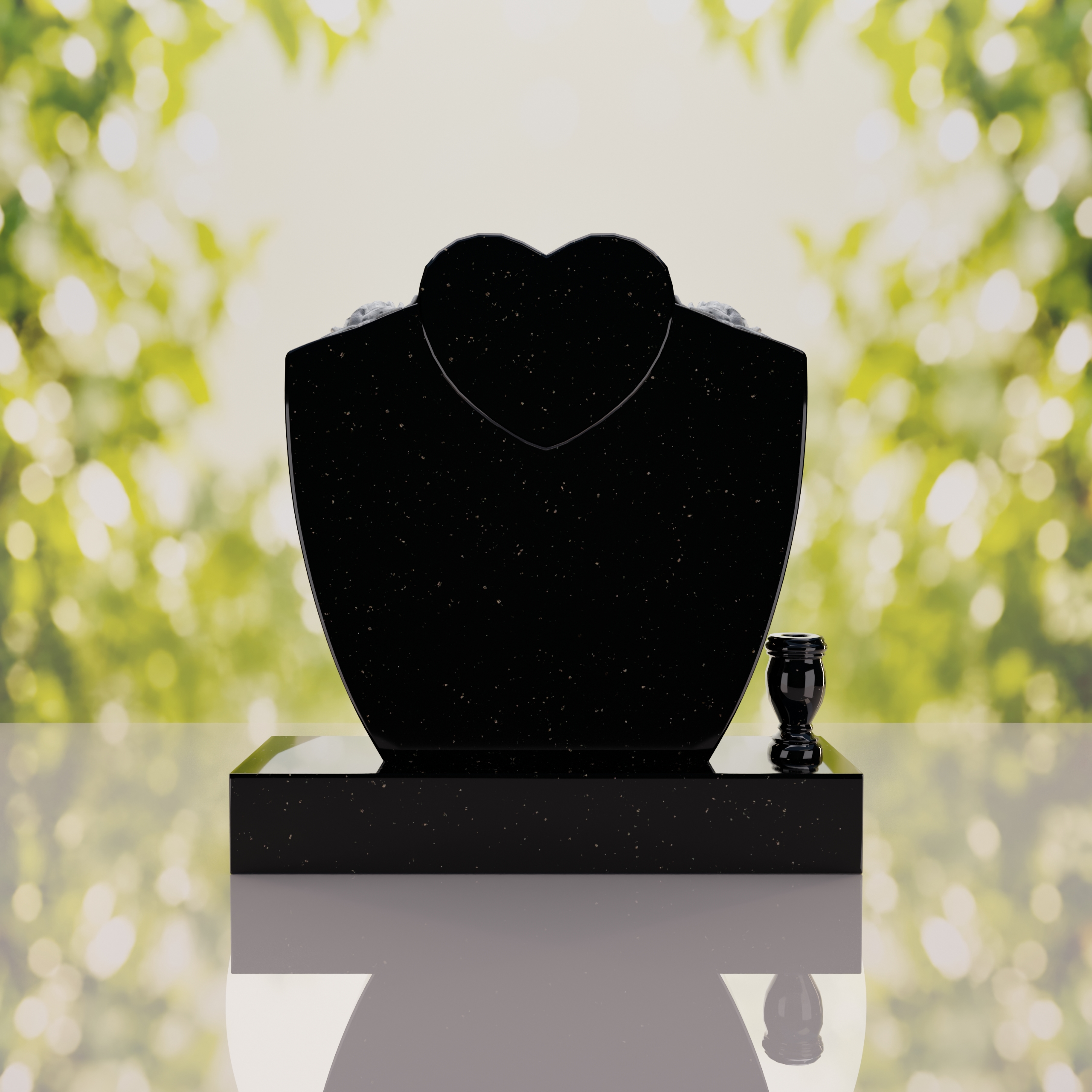 Heart & Roses Granite Headstone thumbnail 15