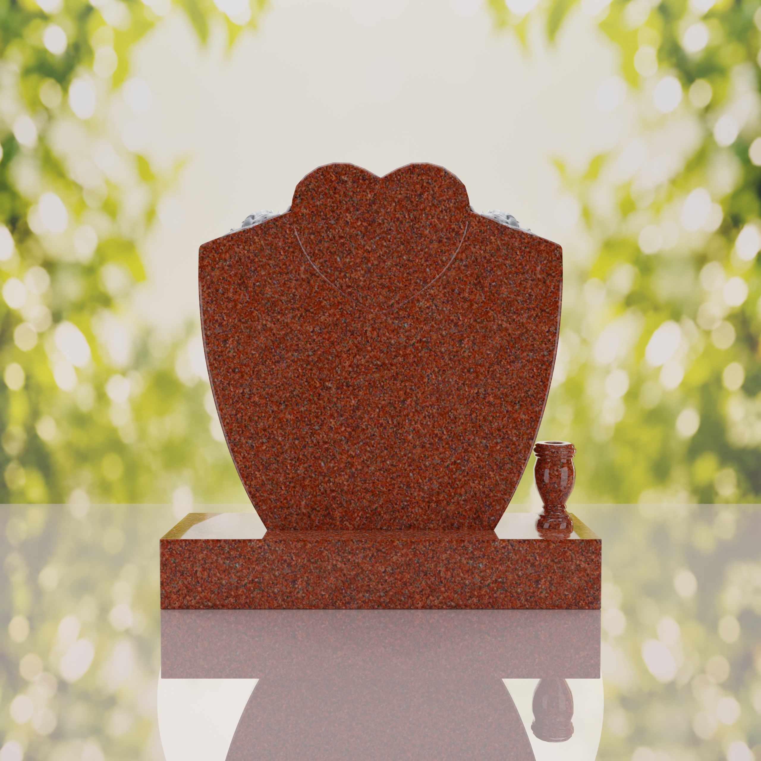 Heart & Roses Granite Headstone thumbnail 3