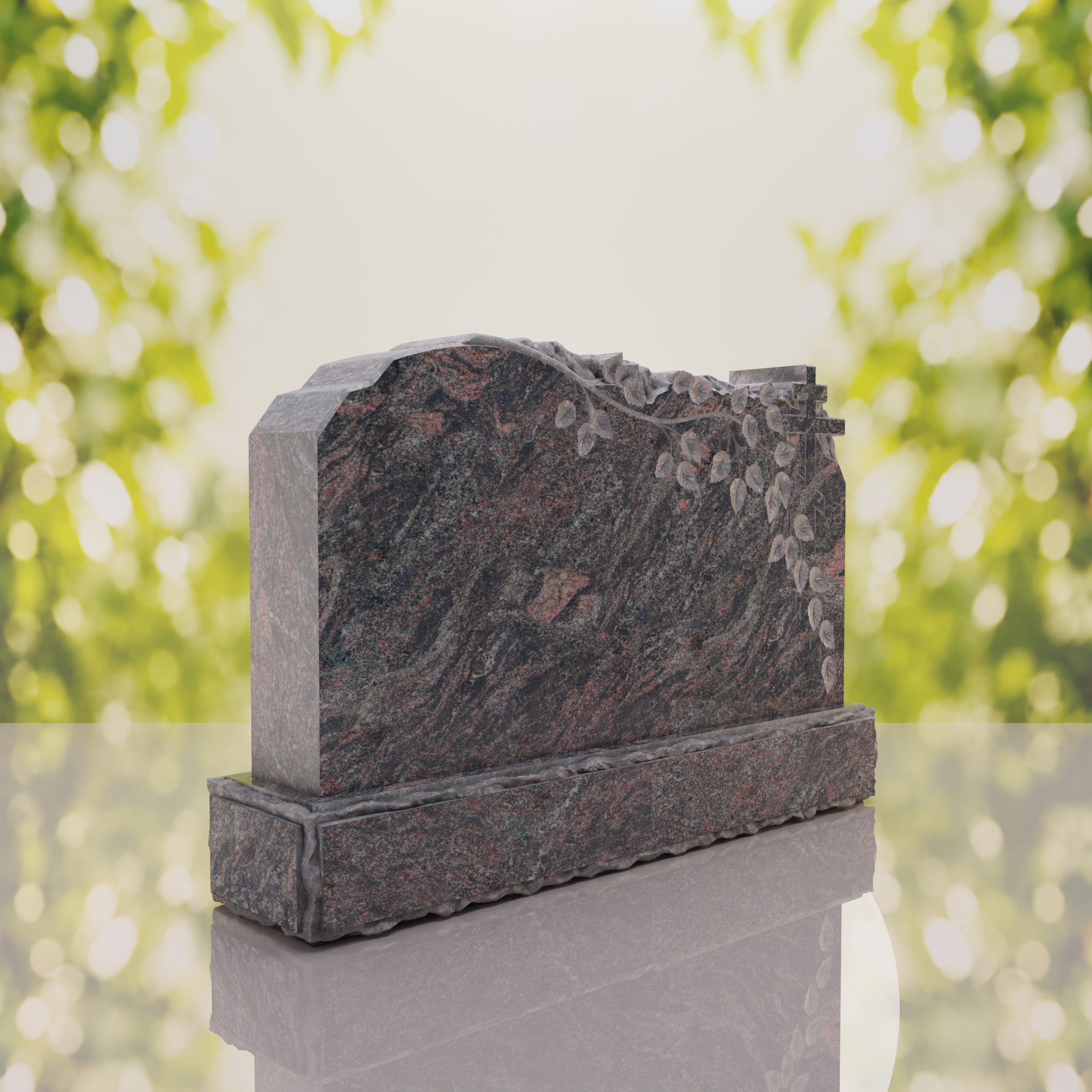 Companion Orthodox Cross Granite Headstone