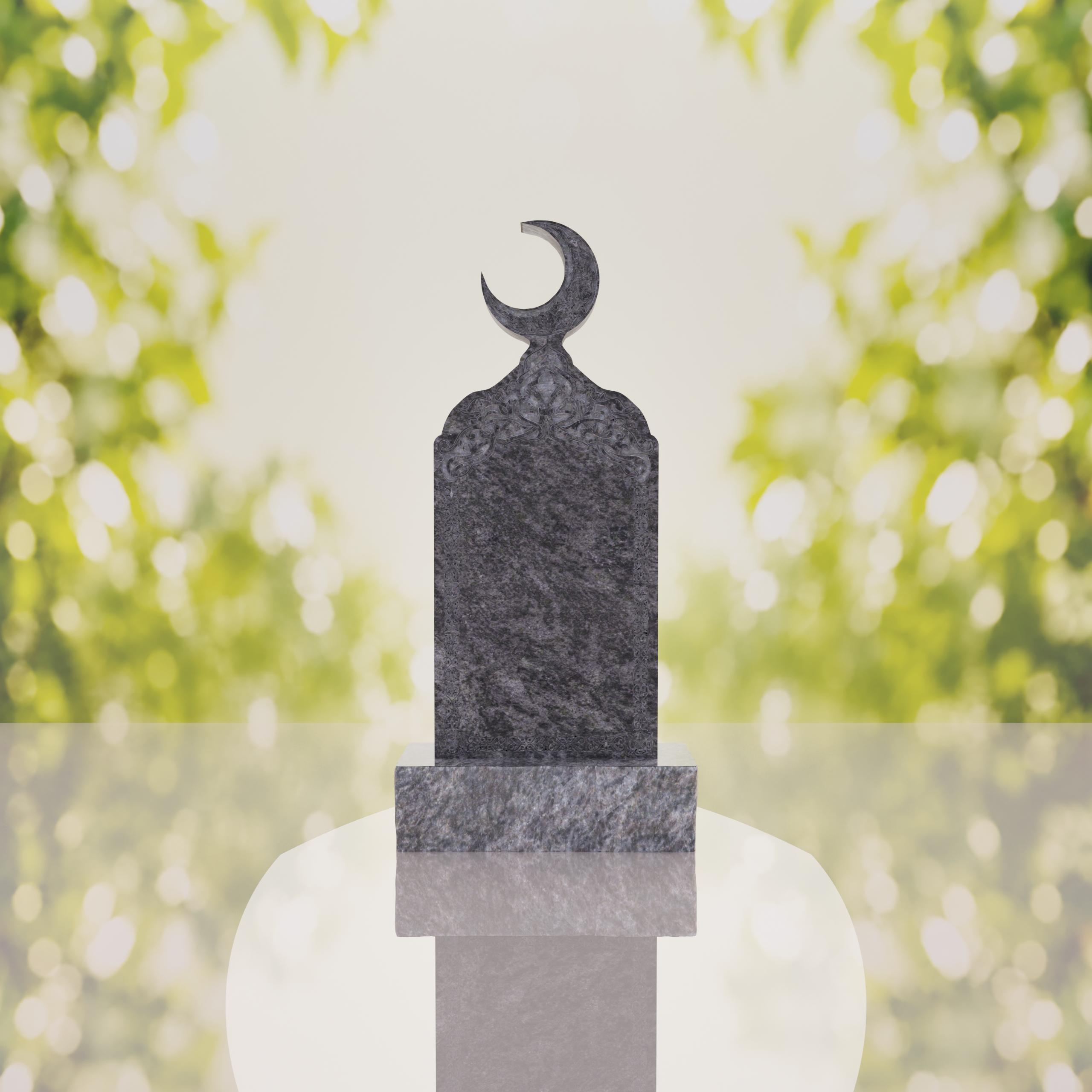 Islamic Crescent Granite Headstone thumbnail 3
