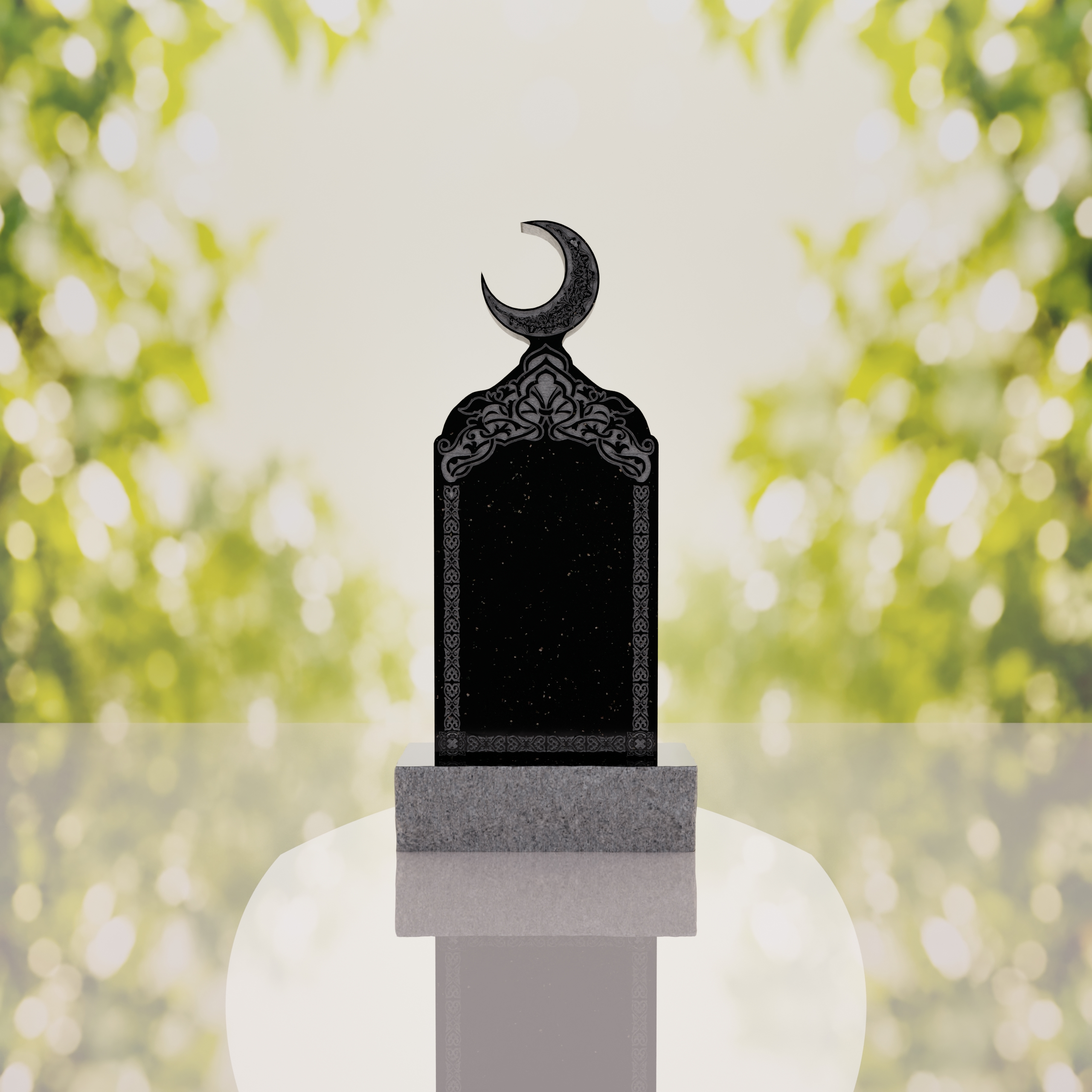 Islamic Crescent Granite Headstone thumbnail 5