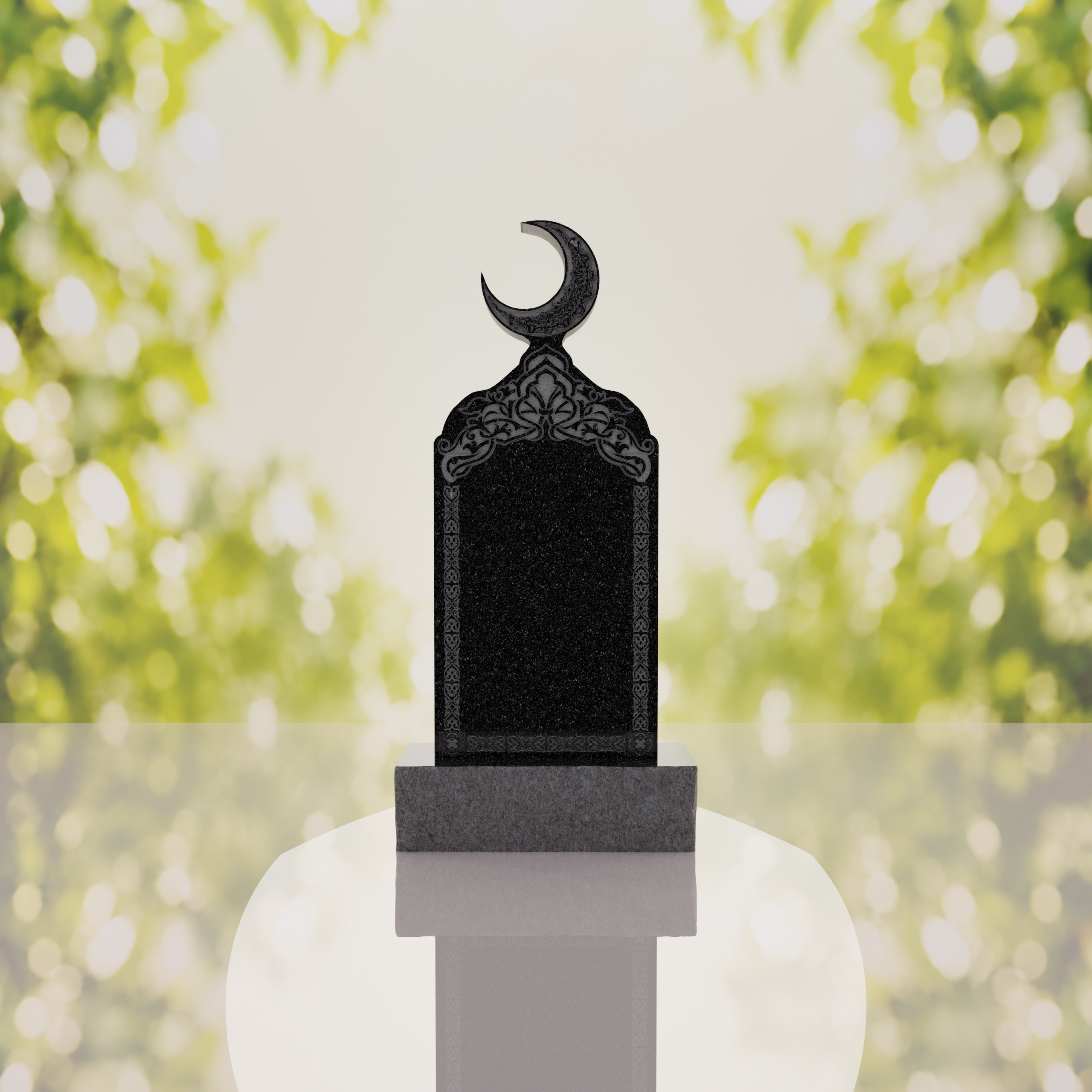 Islamic Crescent Granite Headstone thumbnail 11