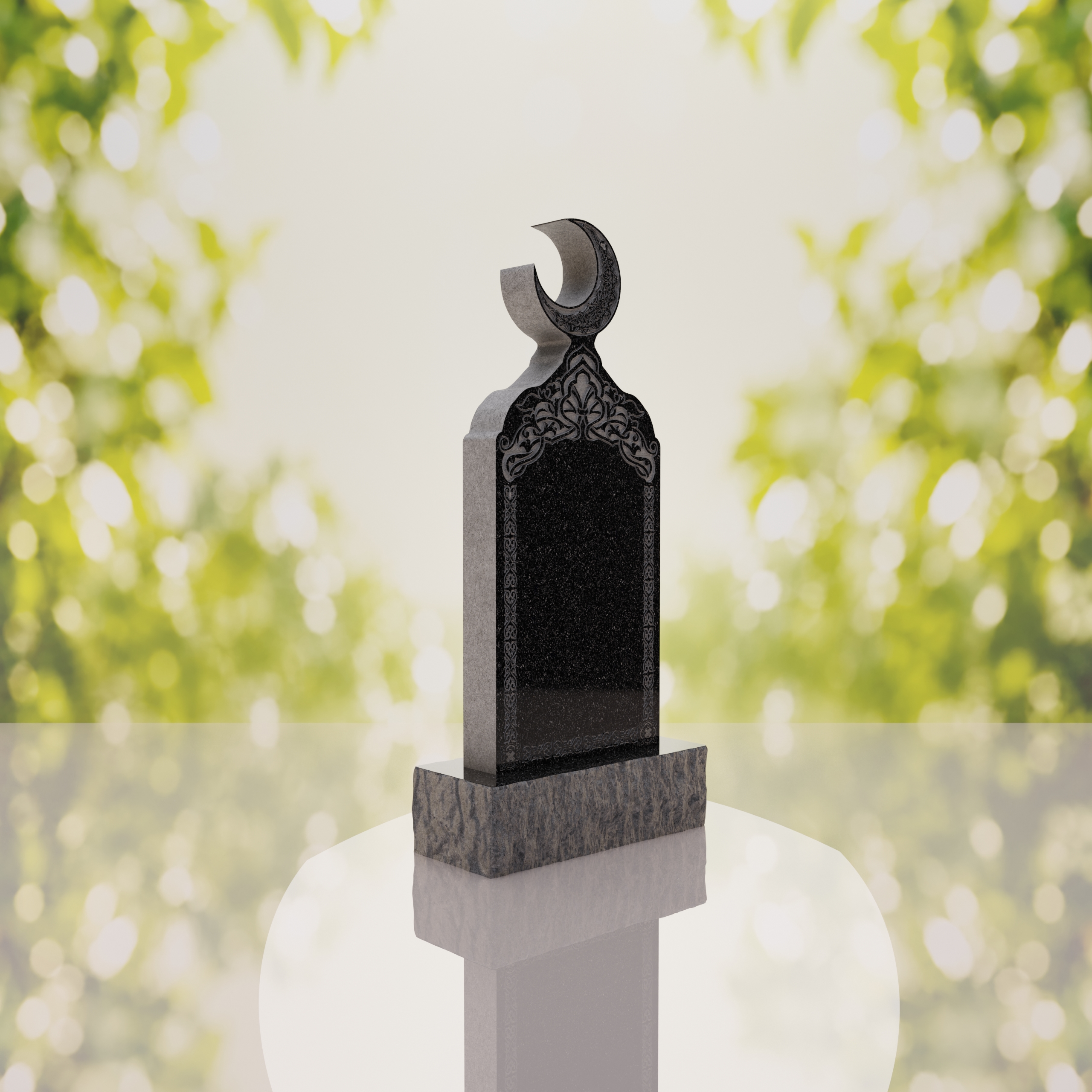 Islamic Crescent Granite Headstone thumbnail 10