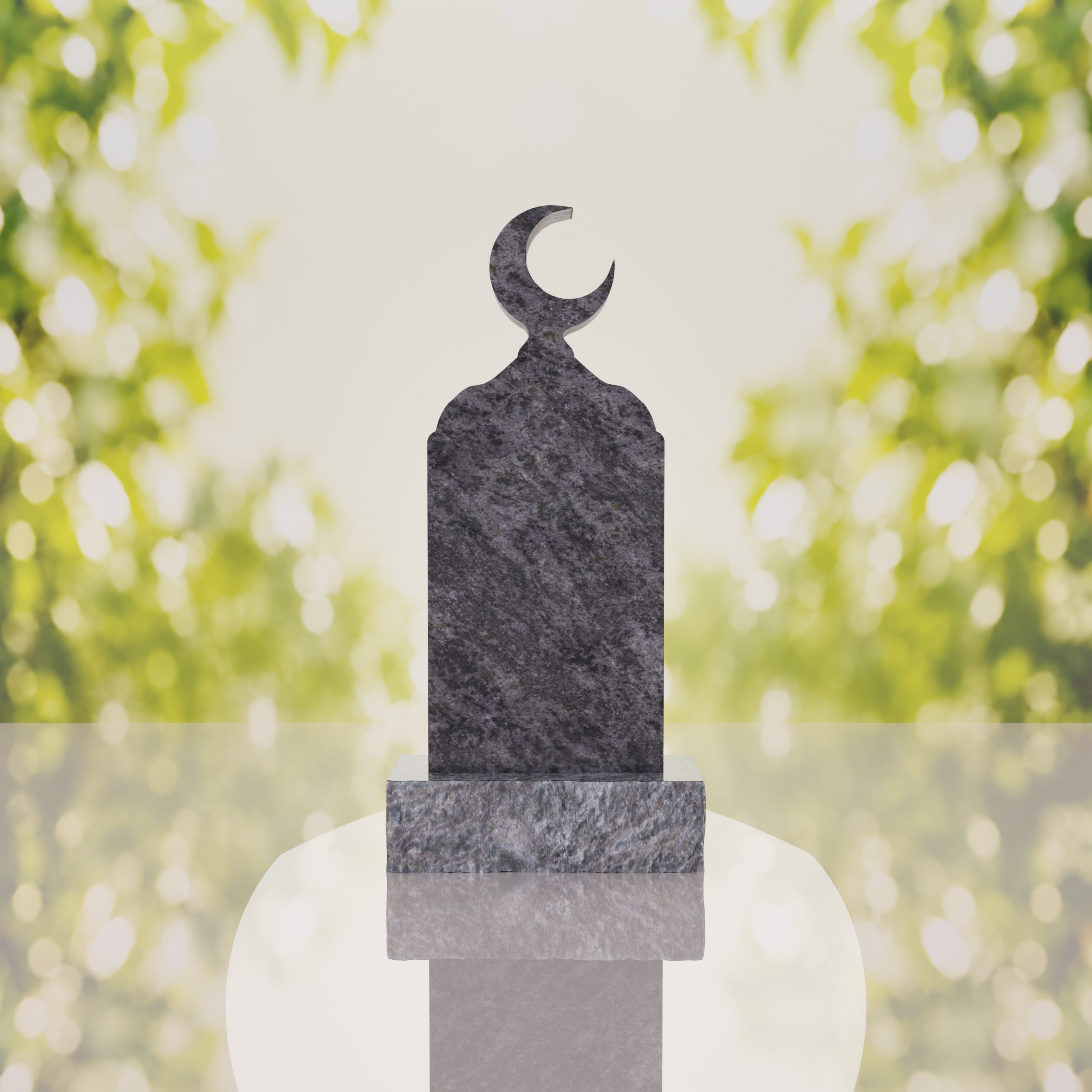 Islamic Crescent Granite Headstone thumbnail 4