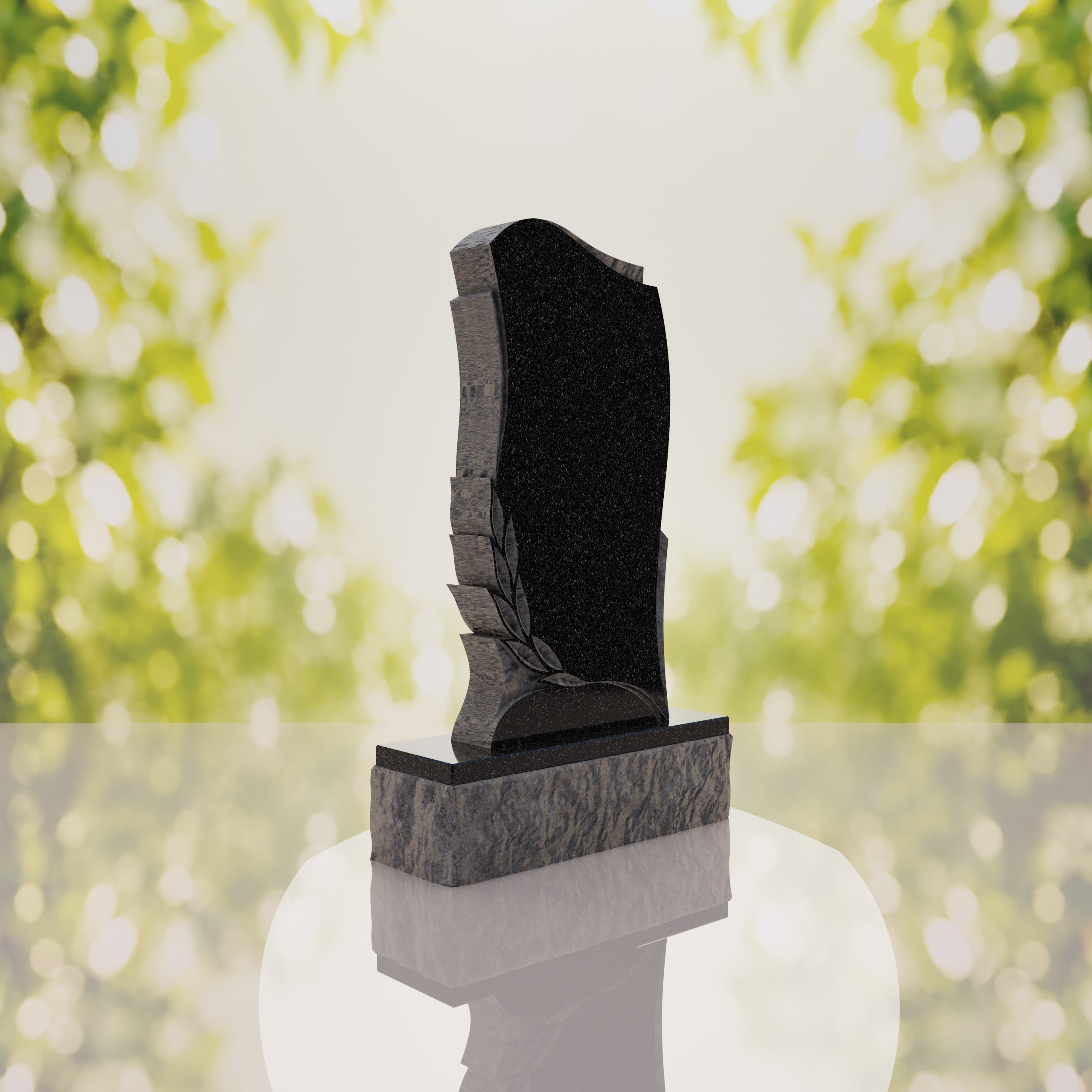 Leaf Carved Upright Headstone thumbnail 11