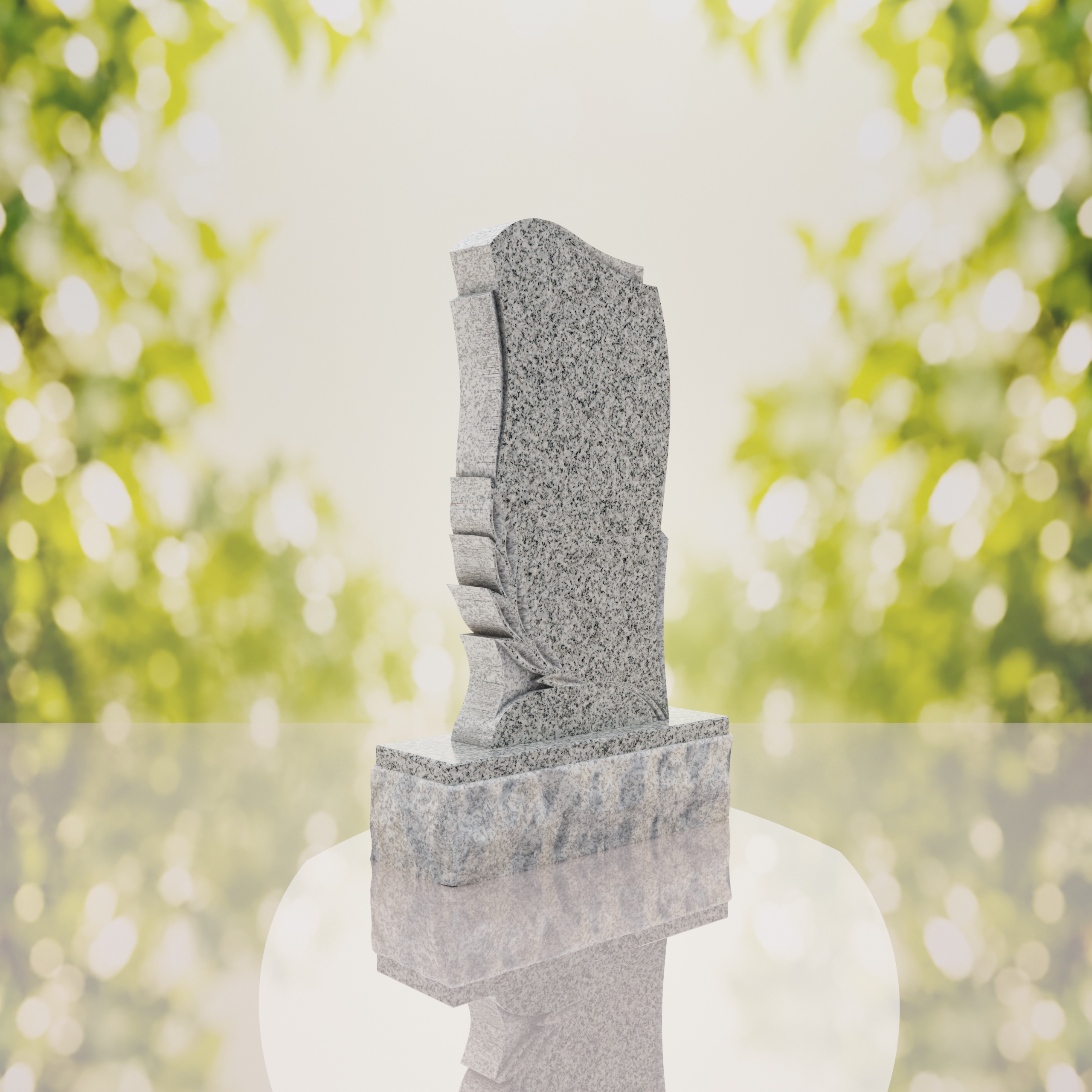 Leaf Carved Upright Headstone thumbnail 8