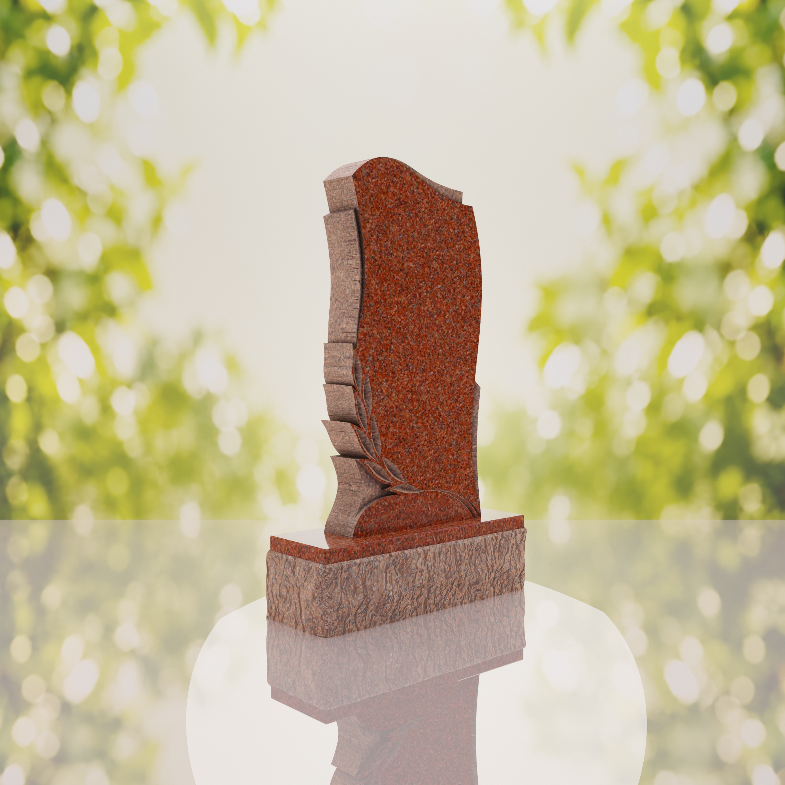 Leaf Carved Upright Headstone thumbnail 14