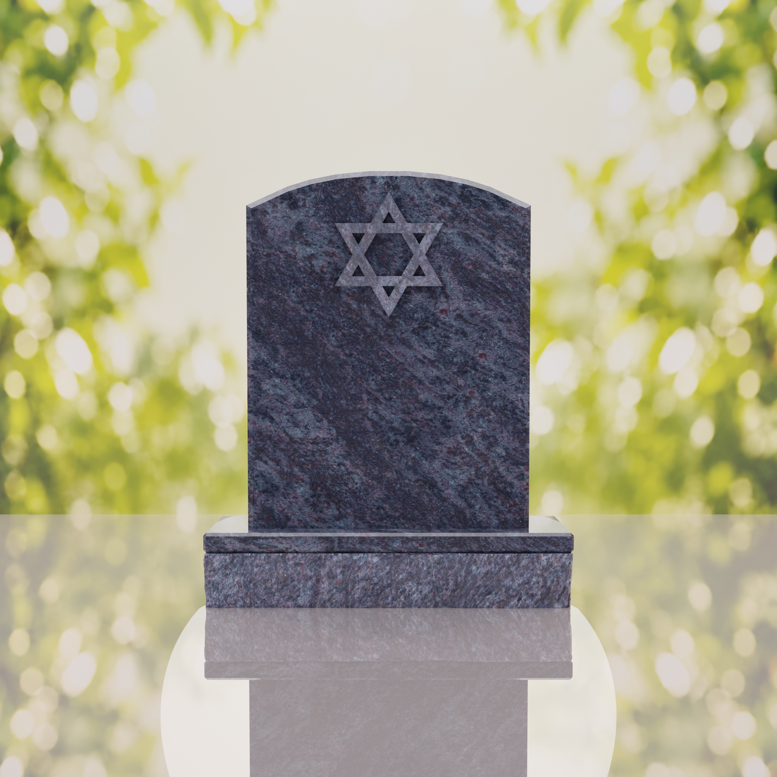 Star of David Granite Headstone thumbnail 2