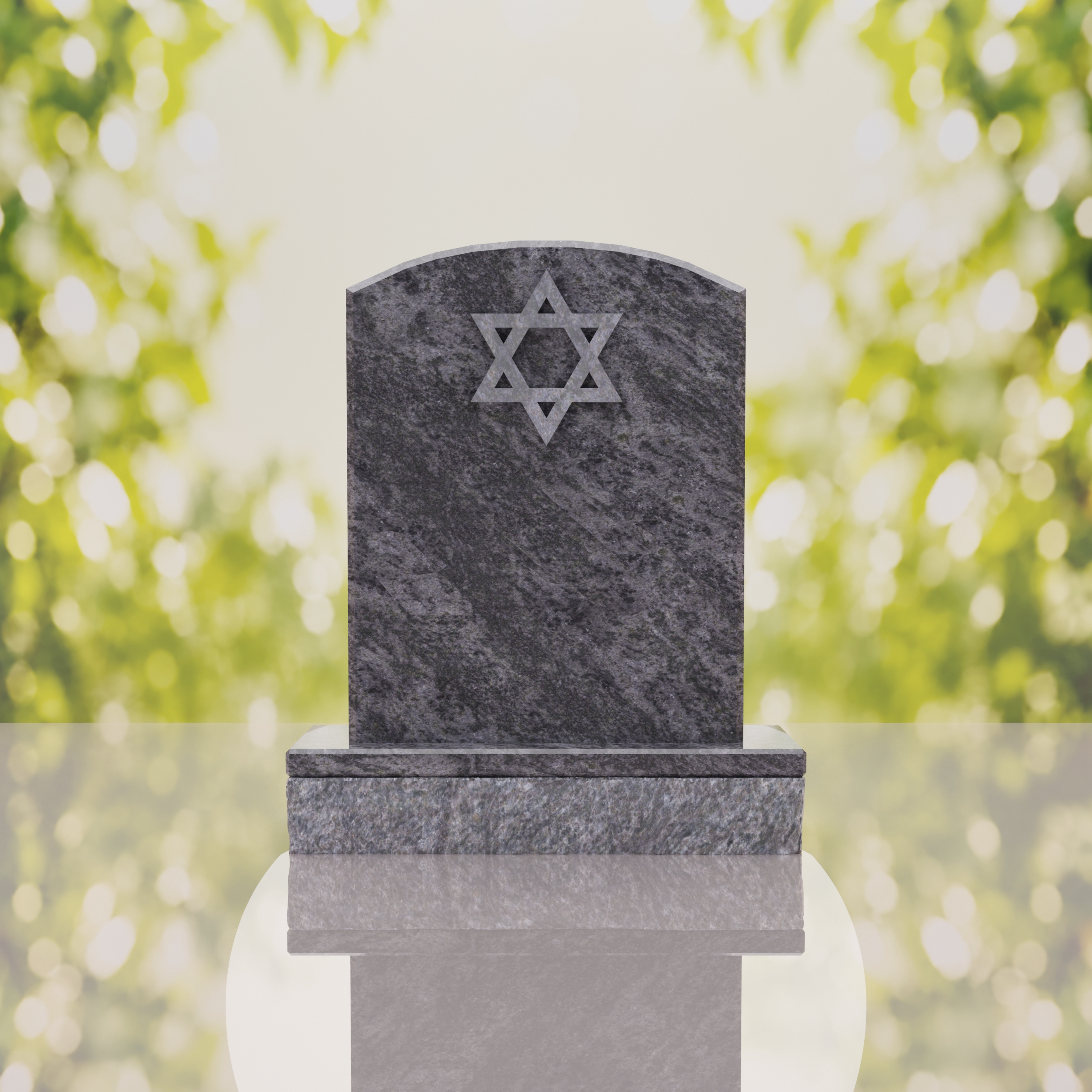 Star of David Granite Headstone thumbnail 5