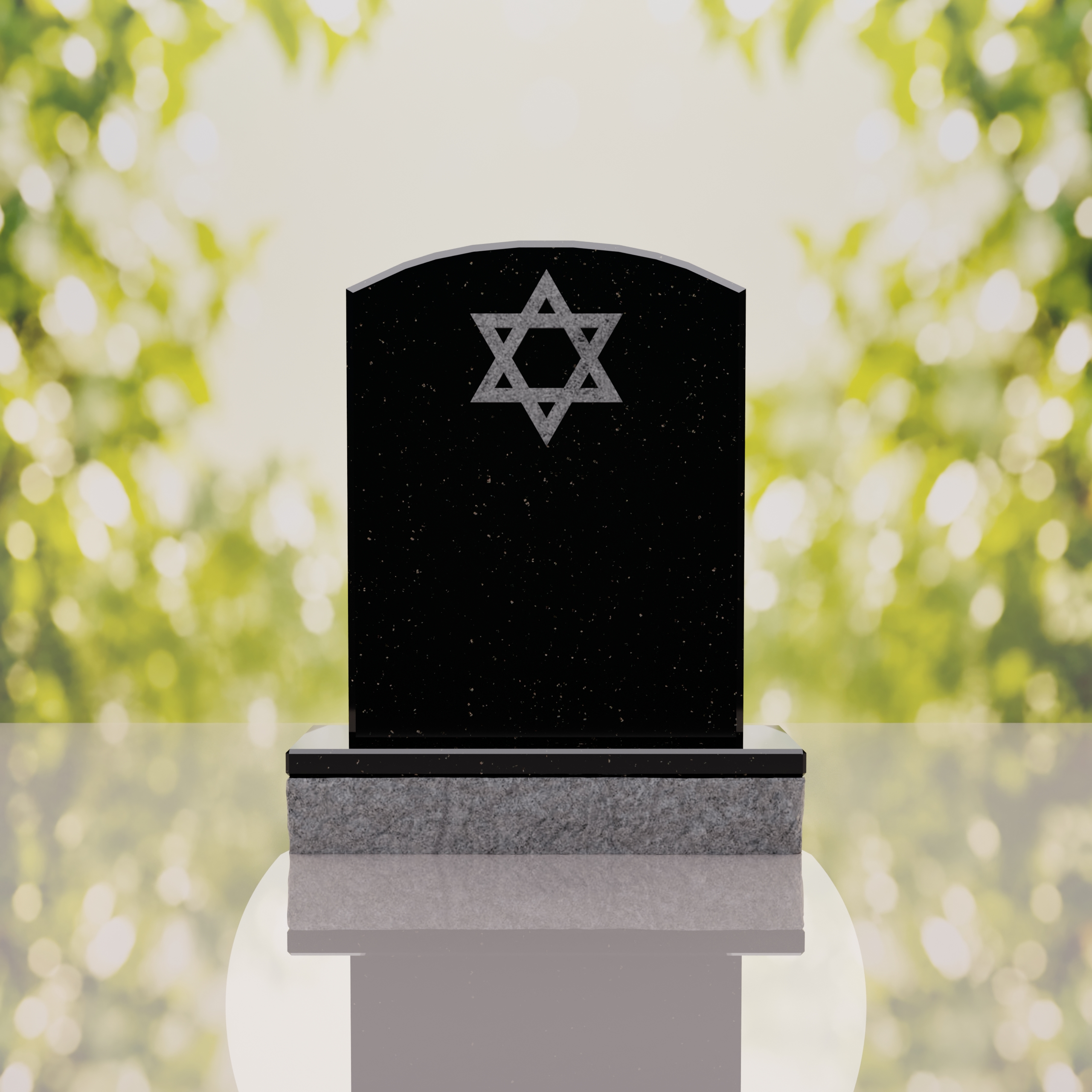 Star of David Granite Headstone thumbnail 8