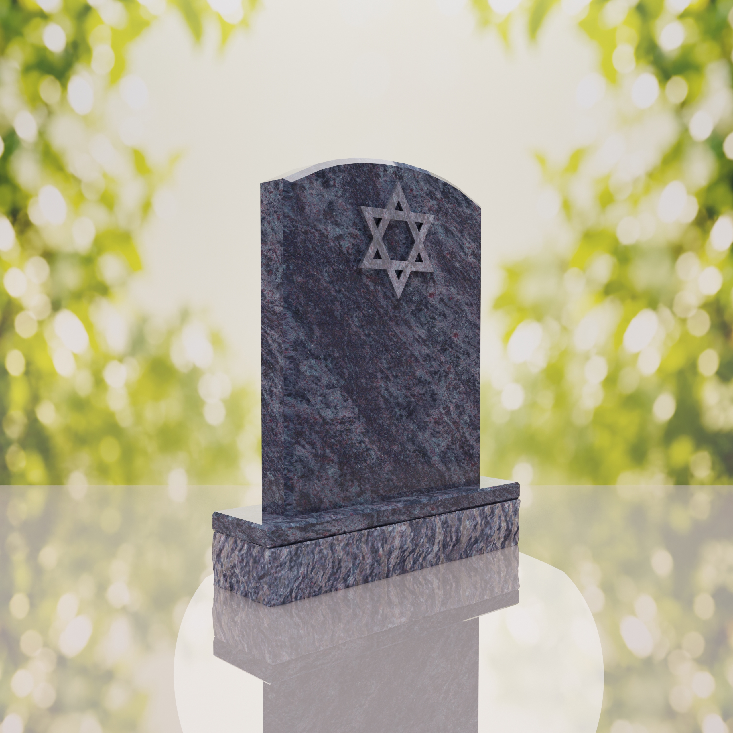 Star of David Granite Headstone
