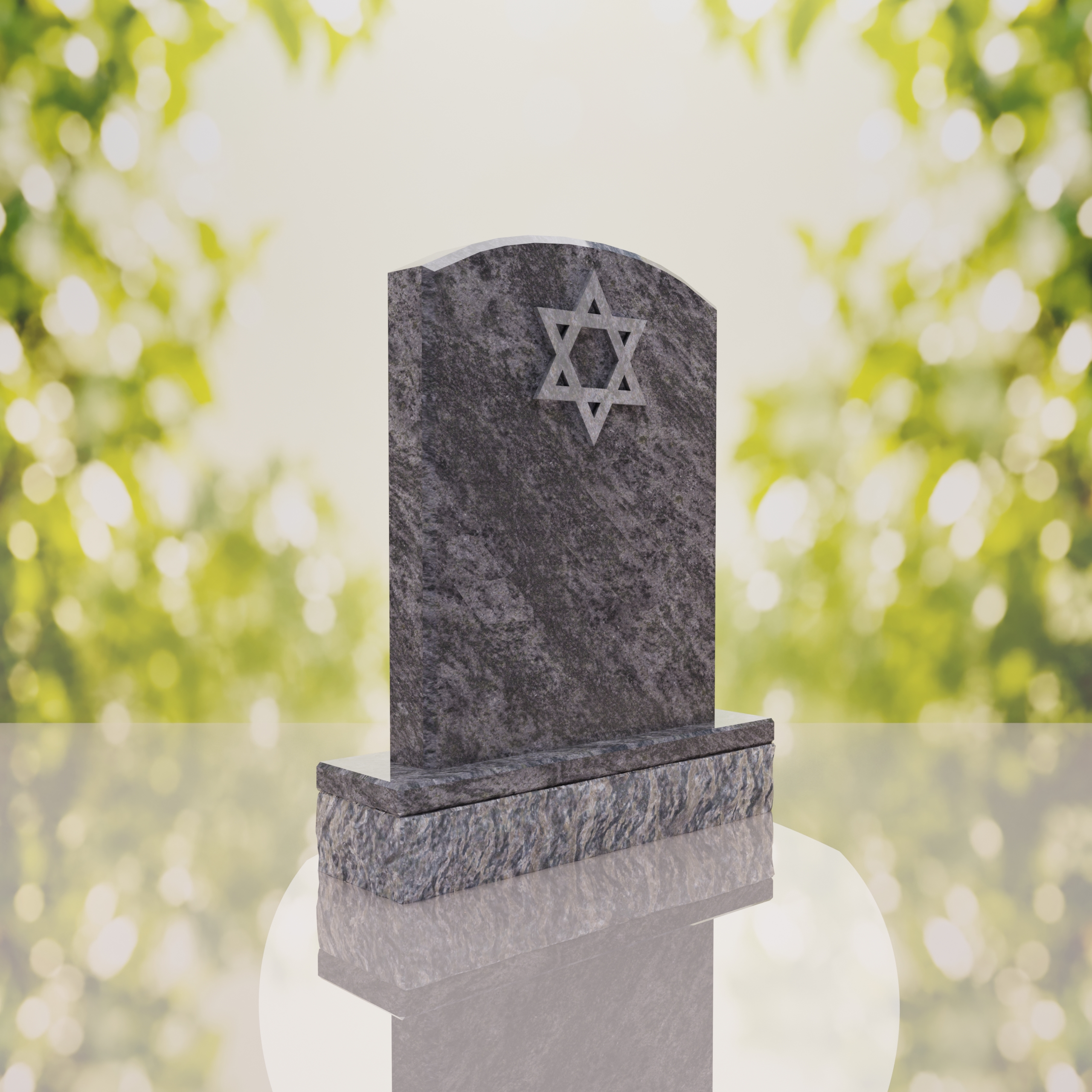 Star of David Granite Headstone thumbnail 4