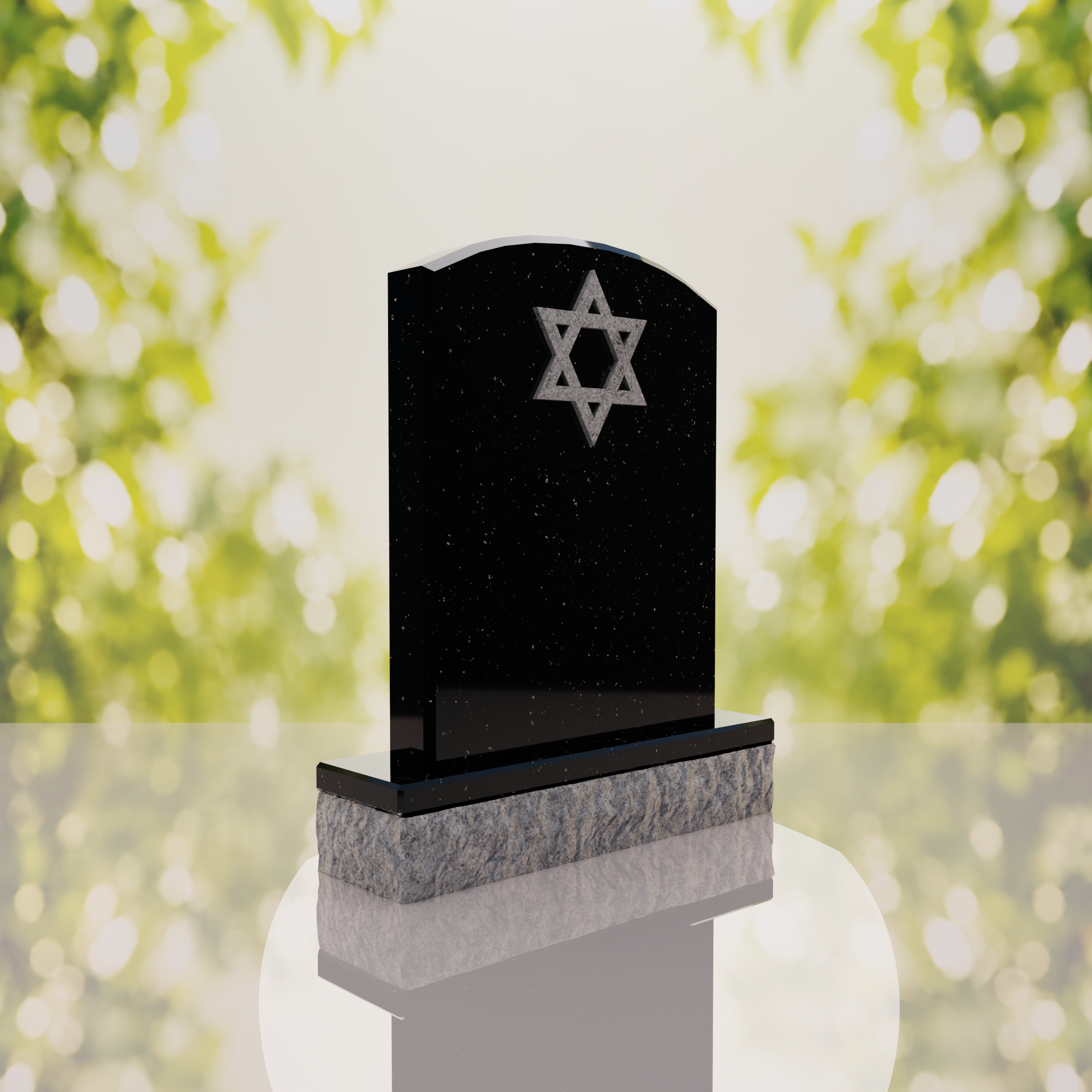 Star of David Granite Headstone thumbnail 7