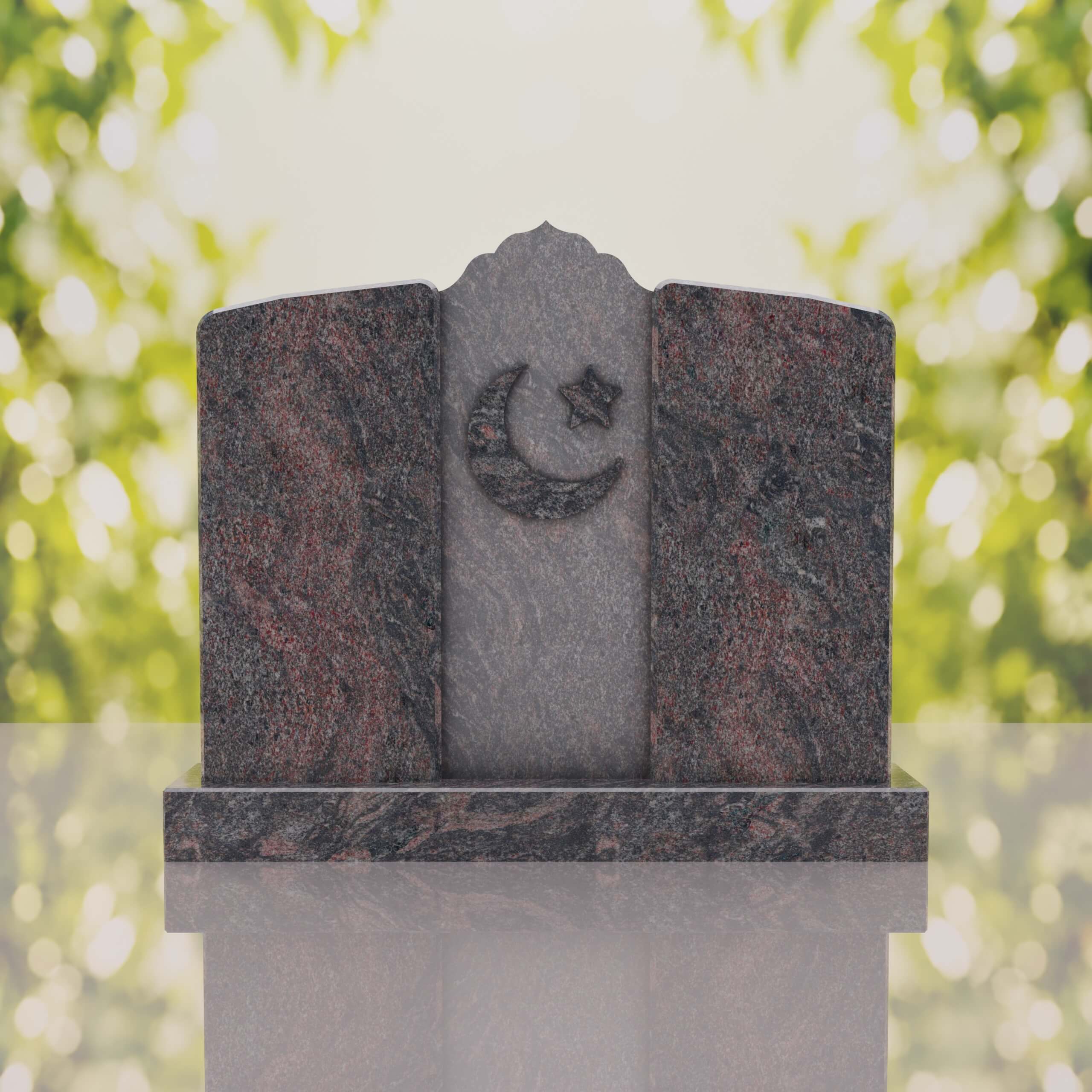 Companion Islamic Granite Headstone with Crescent & Star thumbnail 11