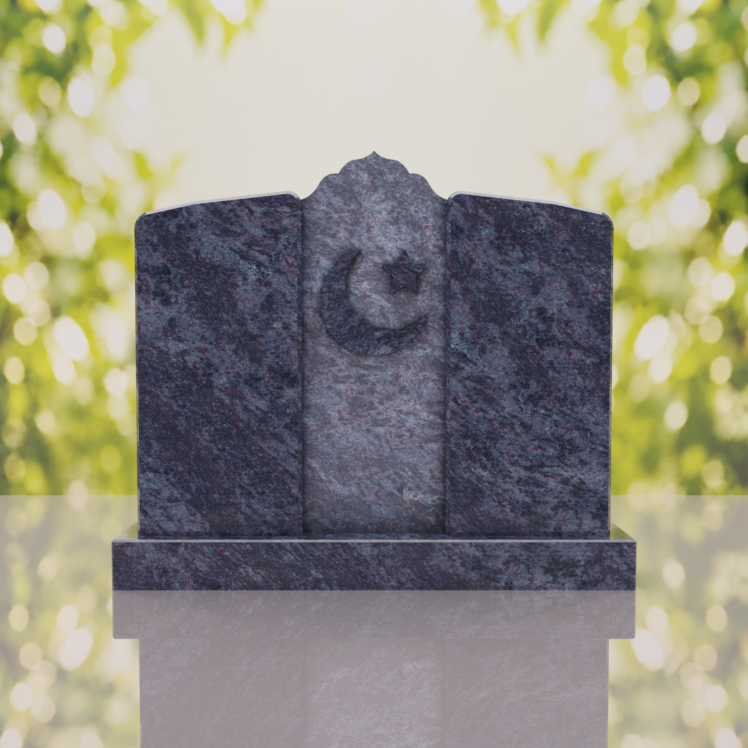 Companion Islamic Granite Headstone with Crescent & Star thumbnail 8