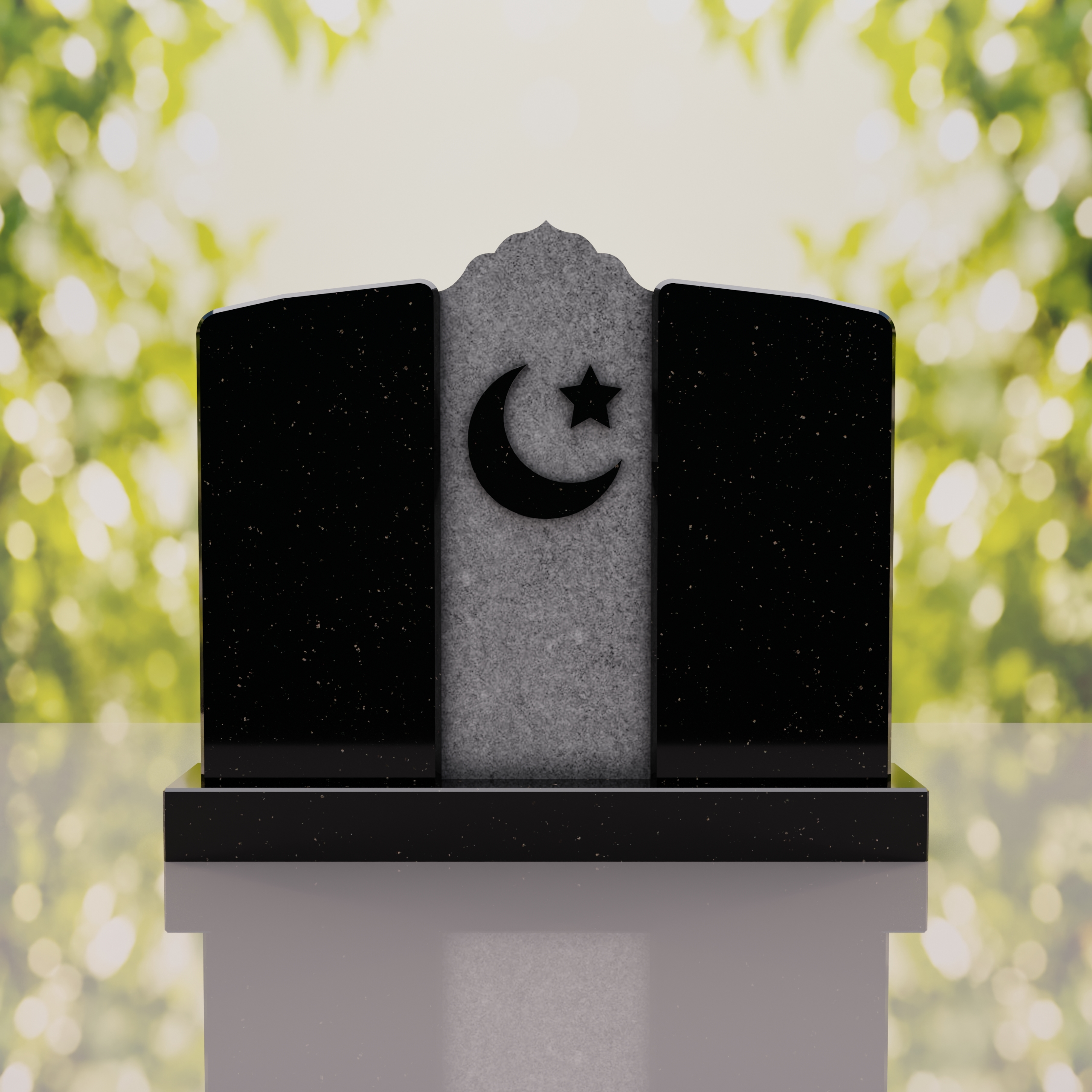 Companion Islamic Granite Headstone with Crescent & Star thumbnail 14
