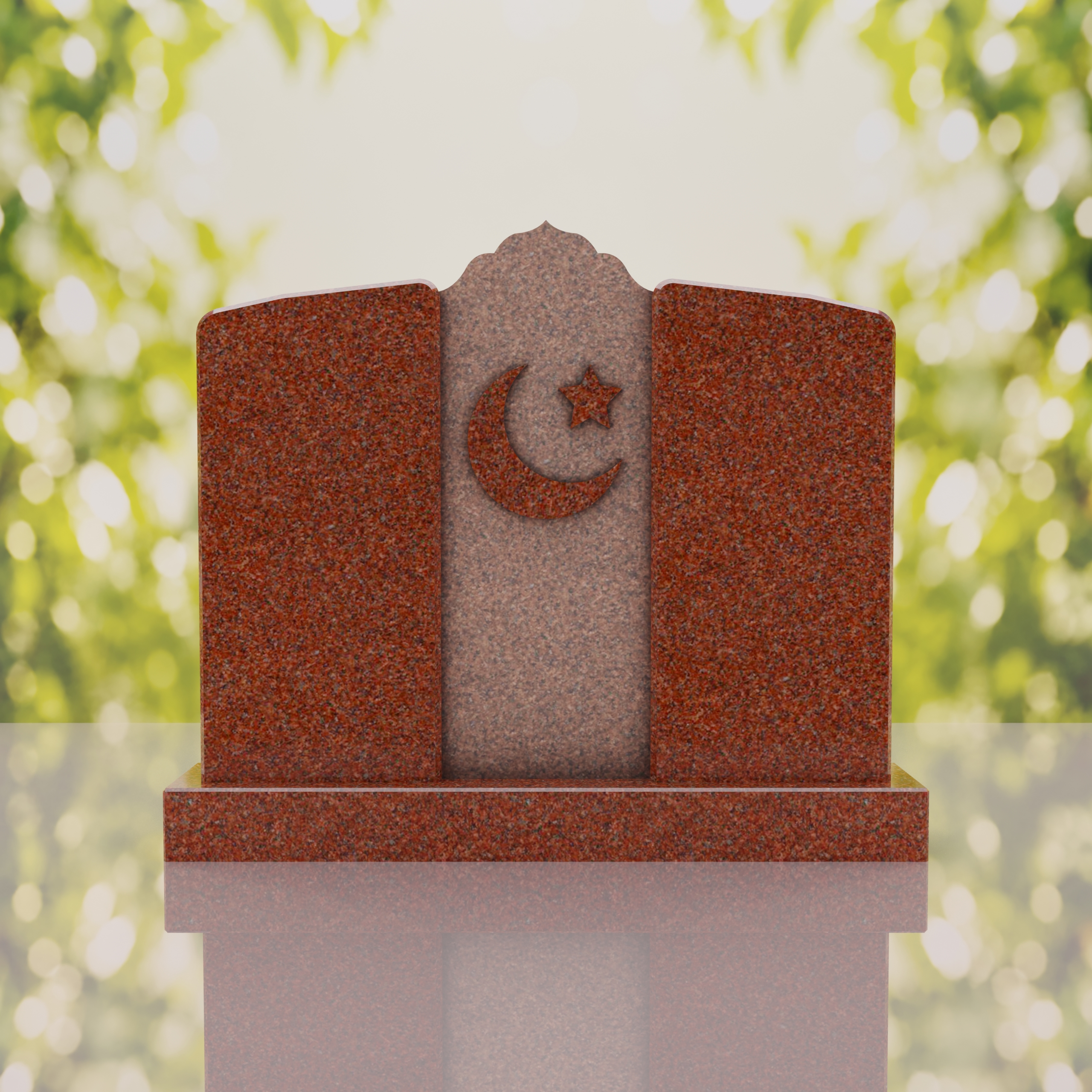 Companion Islamic Granite Headstone with Crescent & Star thumbnail 5