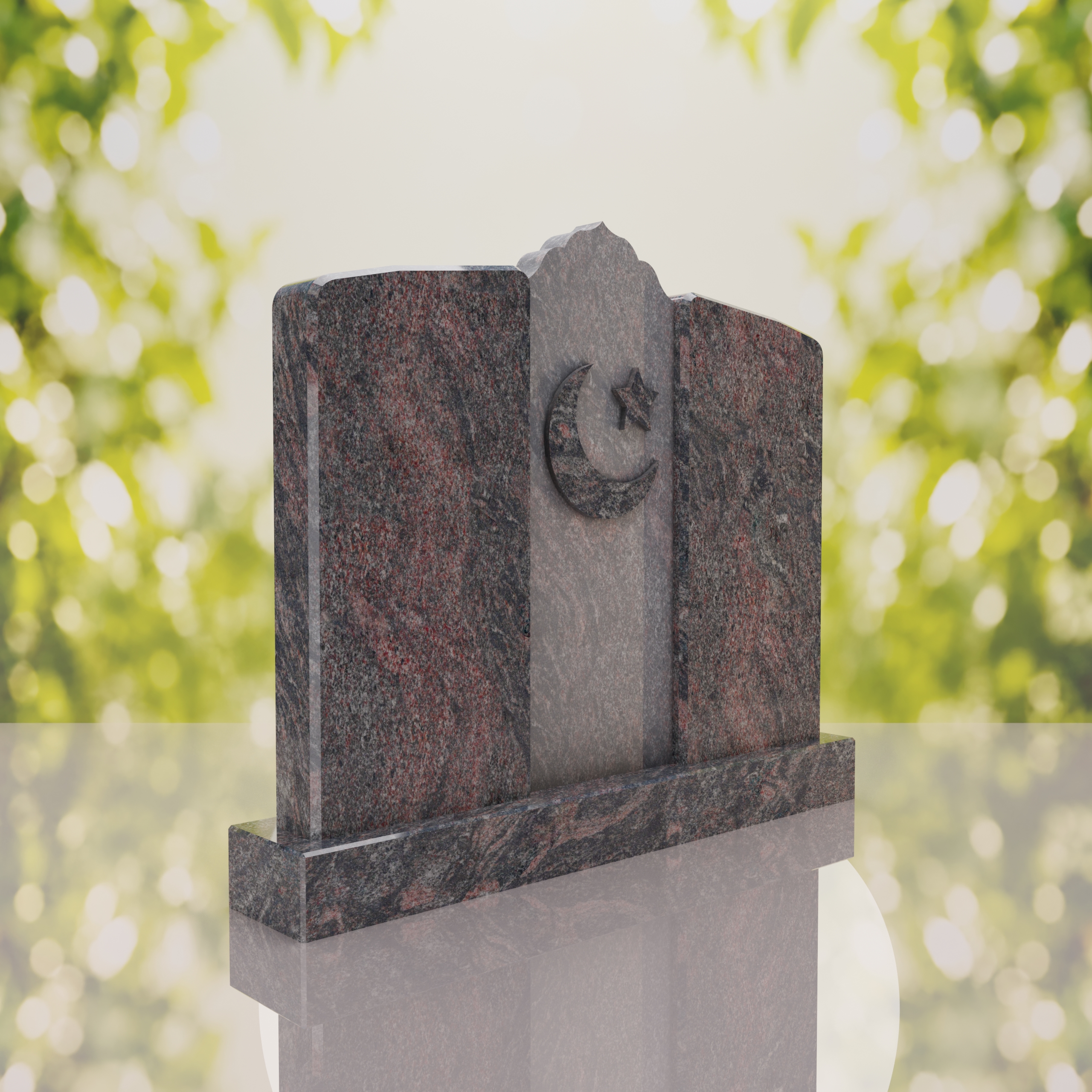 Companion Islamic Granite Headstone with Crescent & Star thumbnail 10